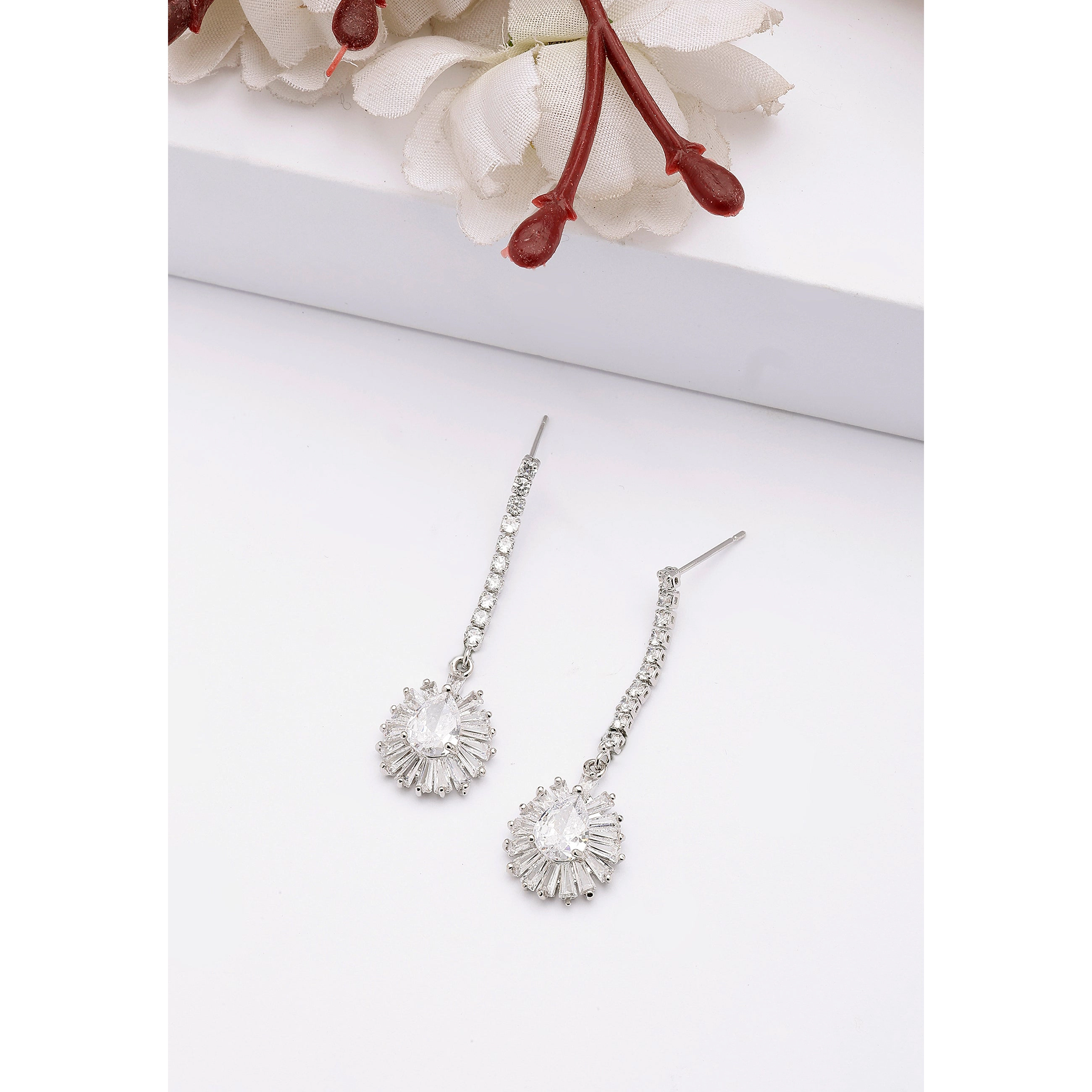 AGP PARIS Womens Sparkling Sunshine Drop Earrings