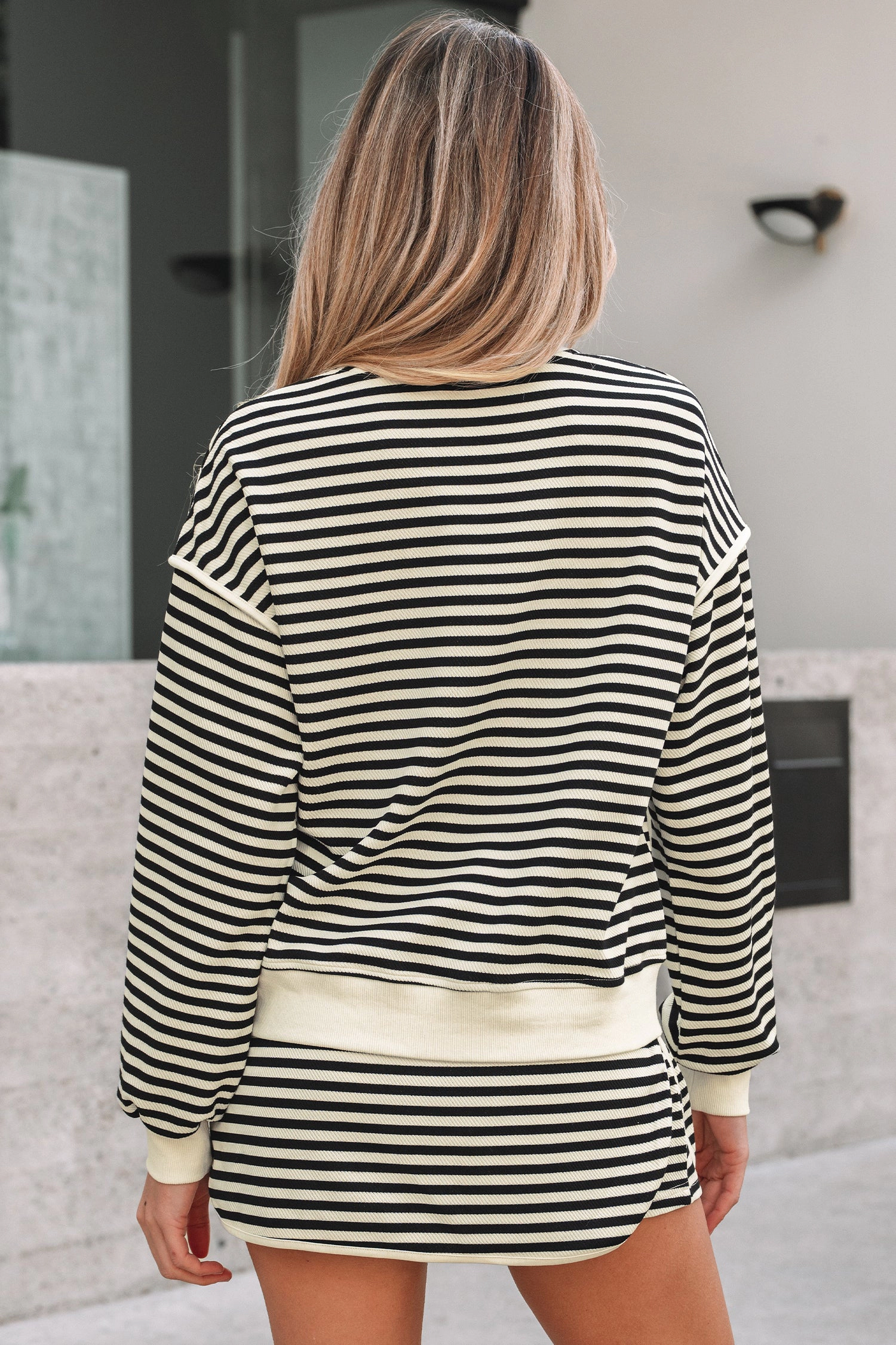 Threaded Pear Women's Jessica Drop Shoulder Pullover Top & Skirt Set