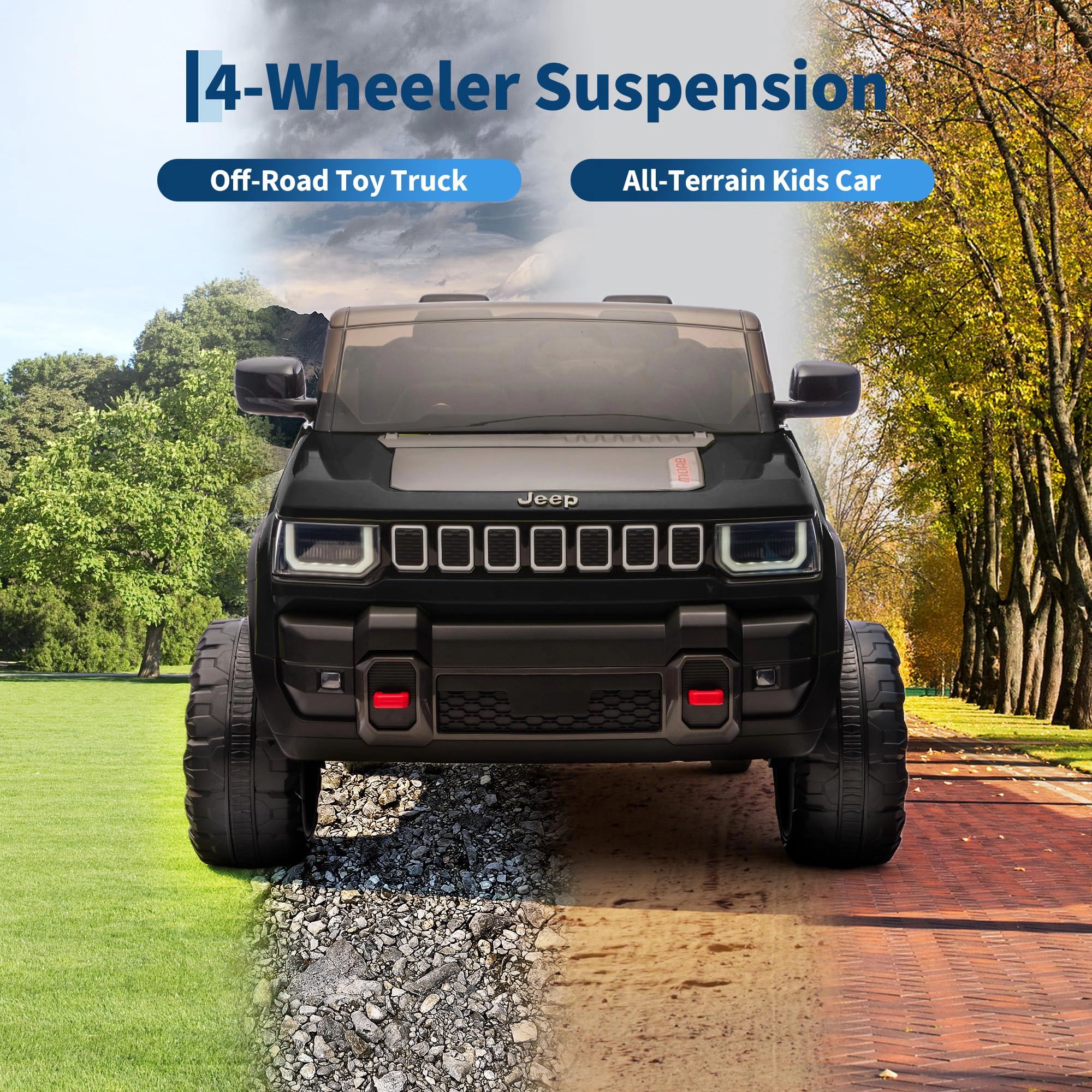 24V Licensed Ride on Car for Big Kids, 2-Seater Electric Truck with Remote, 3 Speeds, Music & Lights