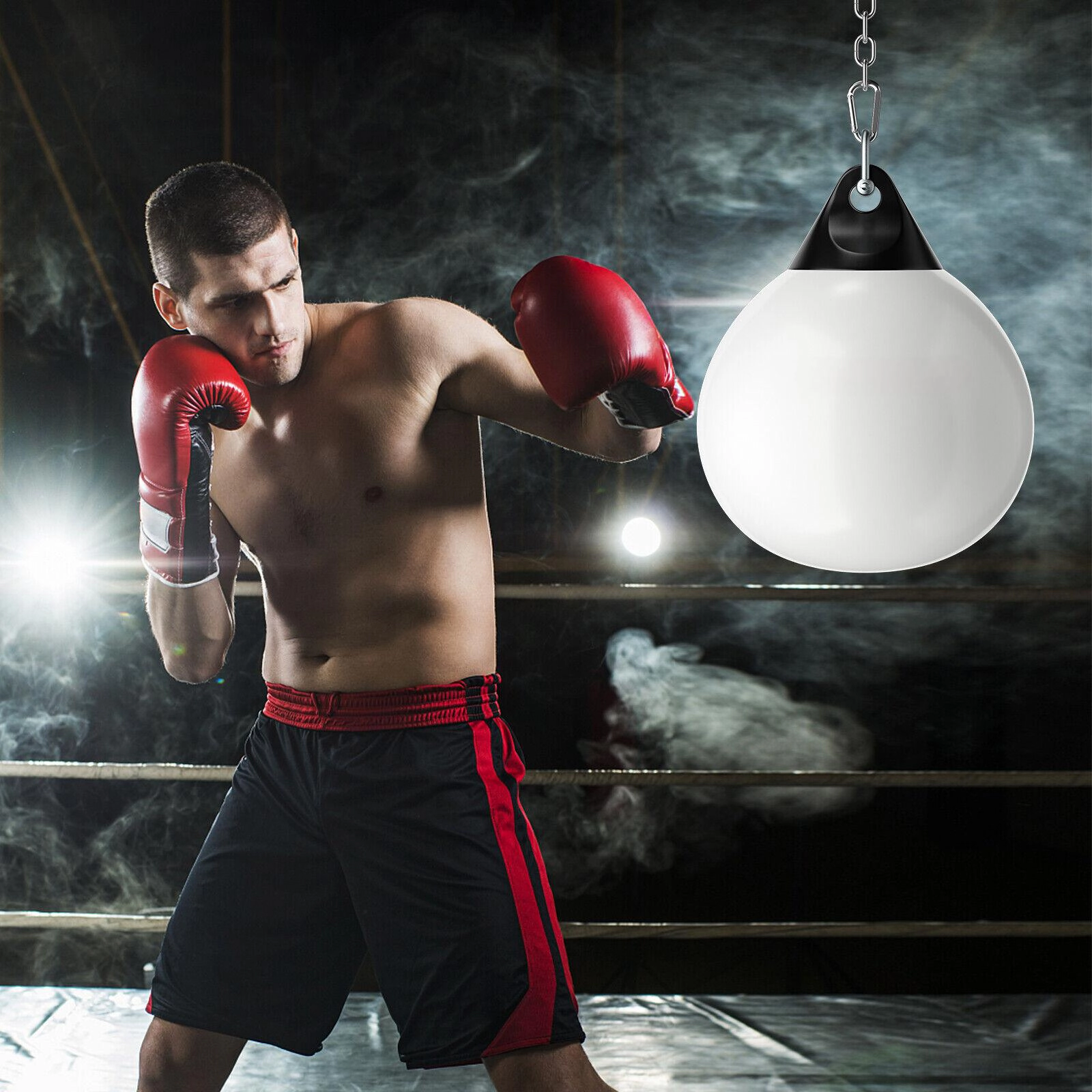 SUGIFT White Adult Water Punching Bag with 39-in Hanging Chain 18-in Dia 23-in H 110-lb Fill Weight