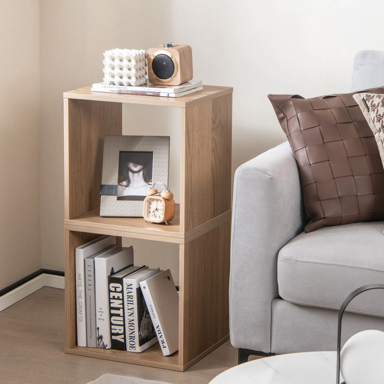 Hivvago 2 Cubes Stackable Bookcase for Living Room and Study