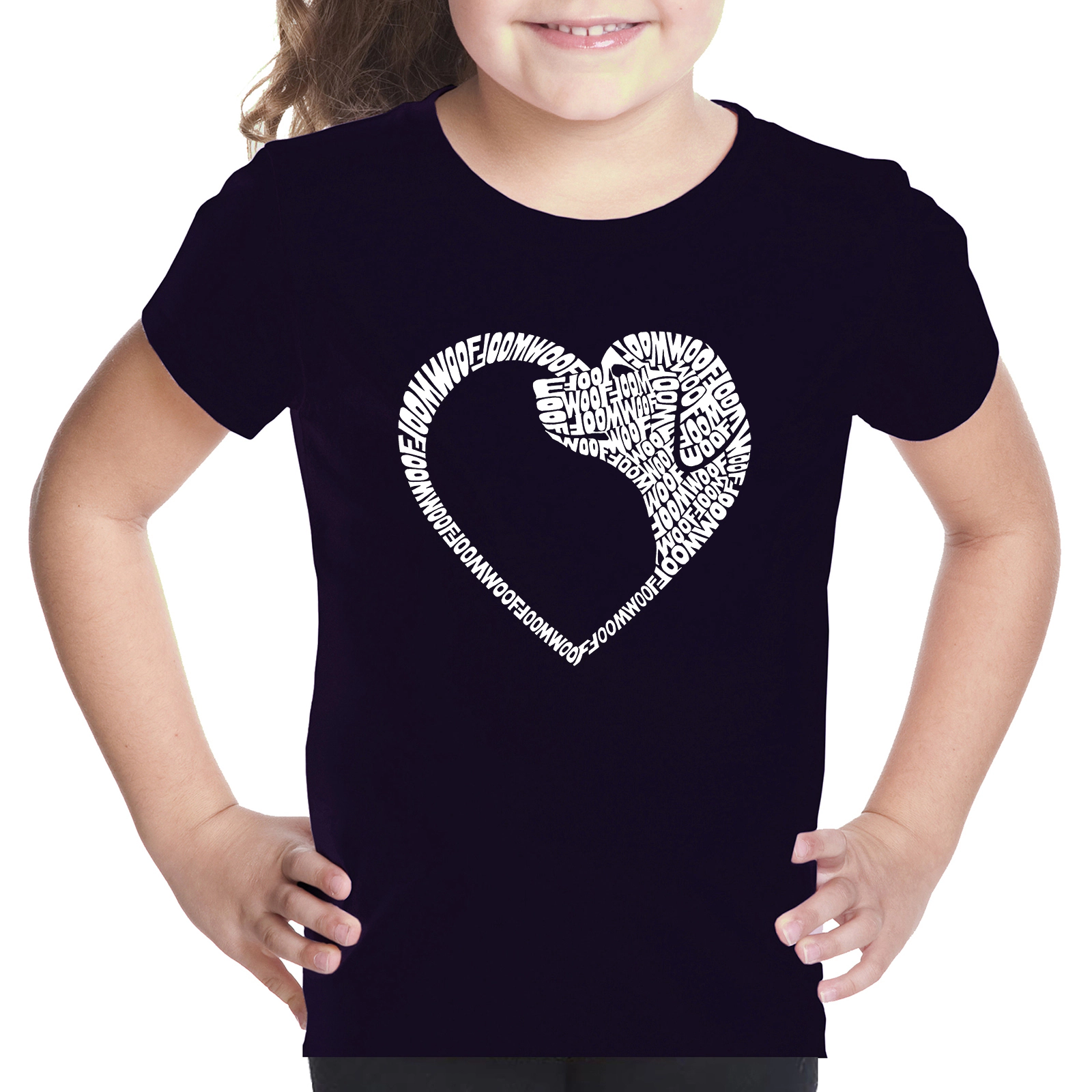 LA Pop Art Girls Word T-Shirt - Dog Heart