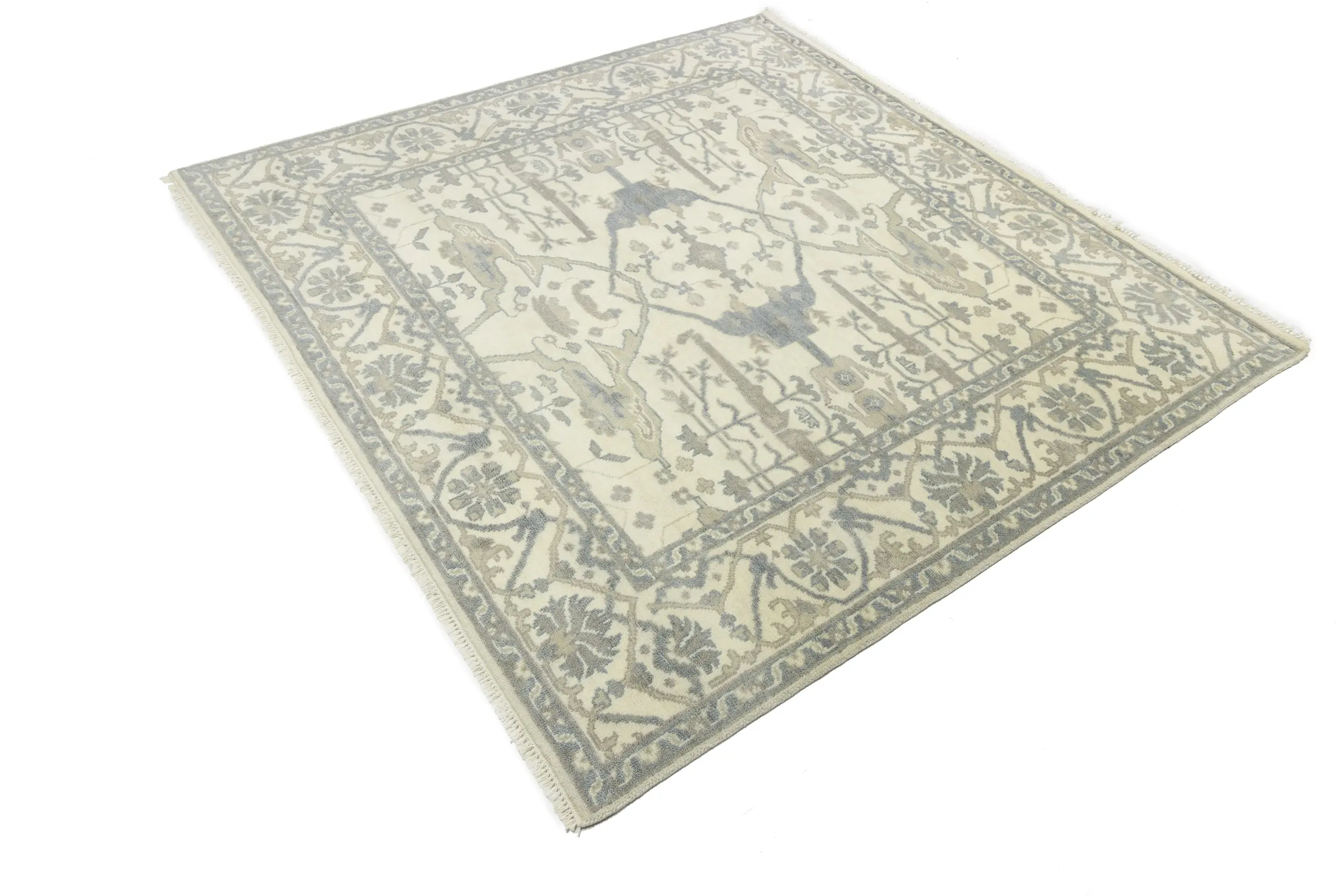 Magic Rugs 8'0 X 8'4 Oushak Hand Knotted Floral Oriental Wool Square Rug