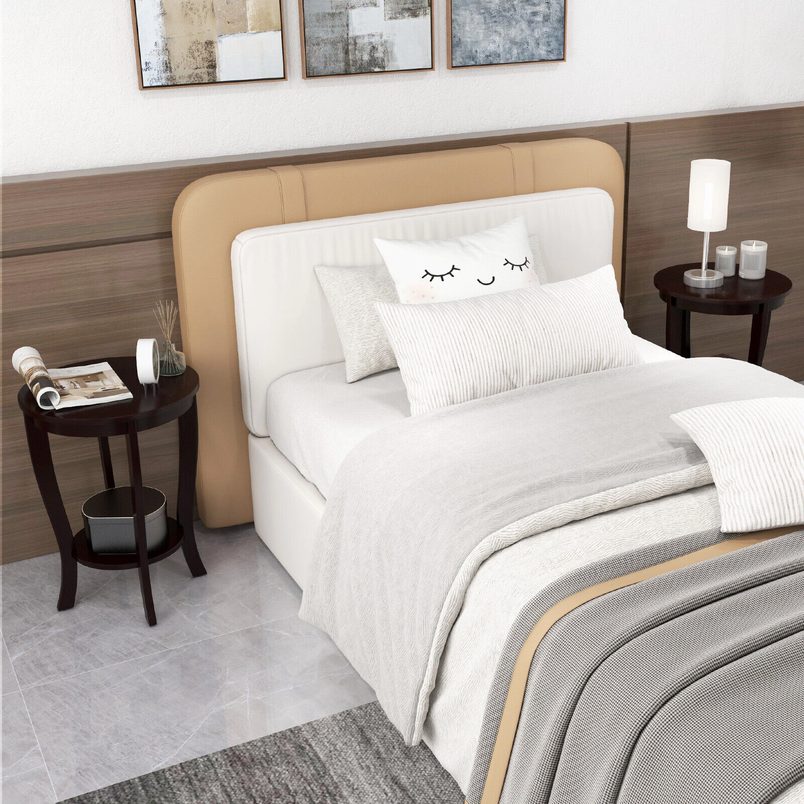 SlickBlue 2-Tier End Table, Compact Nightstand for Living Room