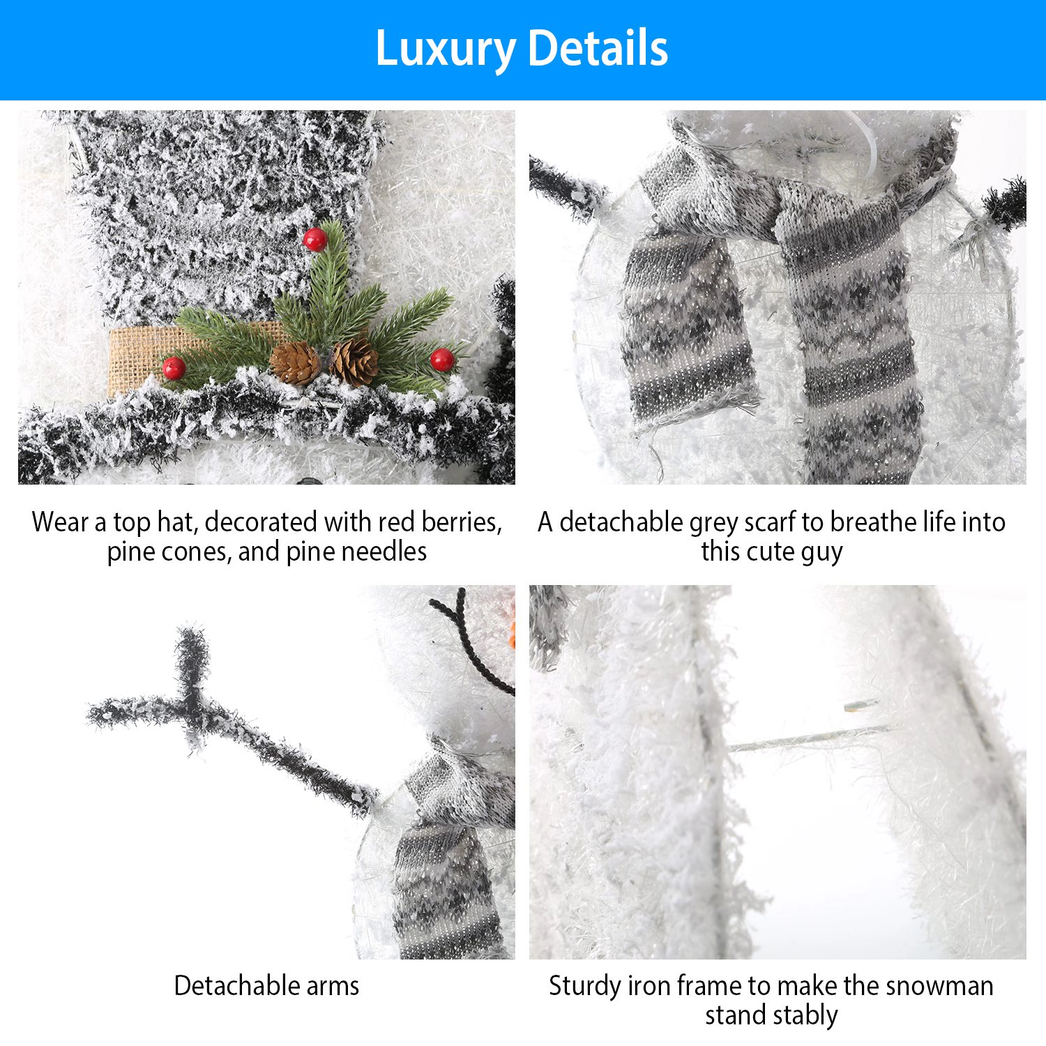 IMounTEK Unisex Collapsible LED Snowman Decoration