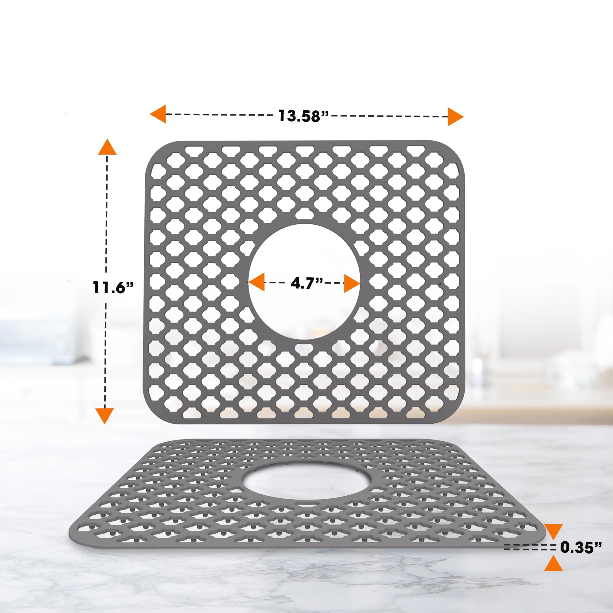 Cheer Collection Silicone Sink Protector Mat for Kitchen Counter and Drain Board