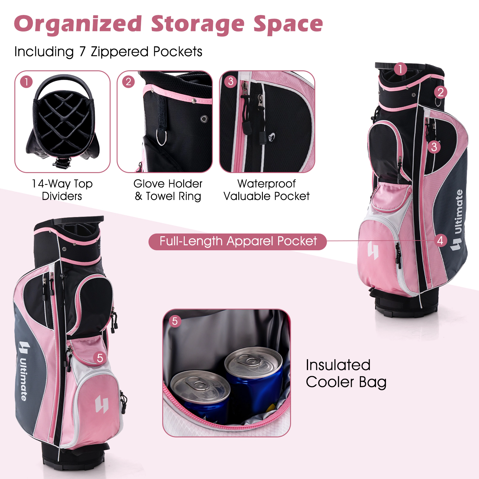 LJG Women's Complete Golf Club Set Right Hand with Rain Hood