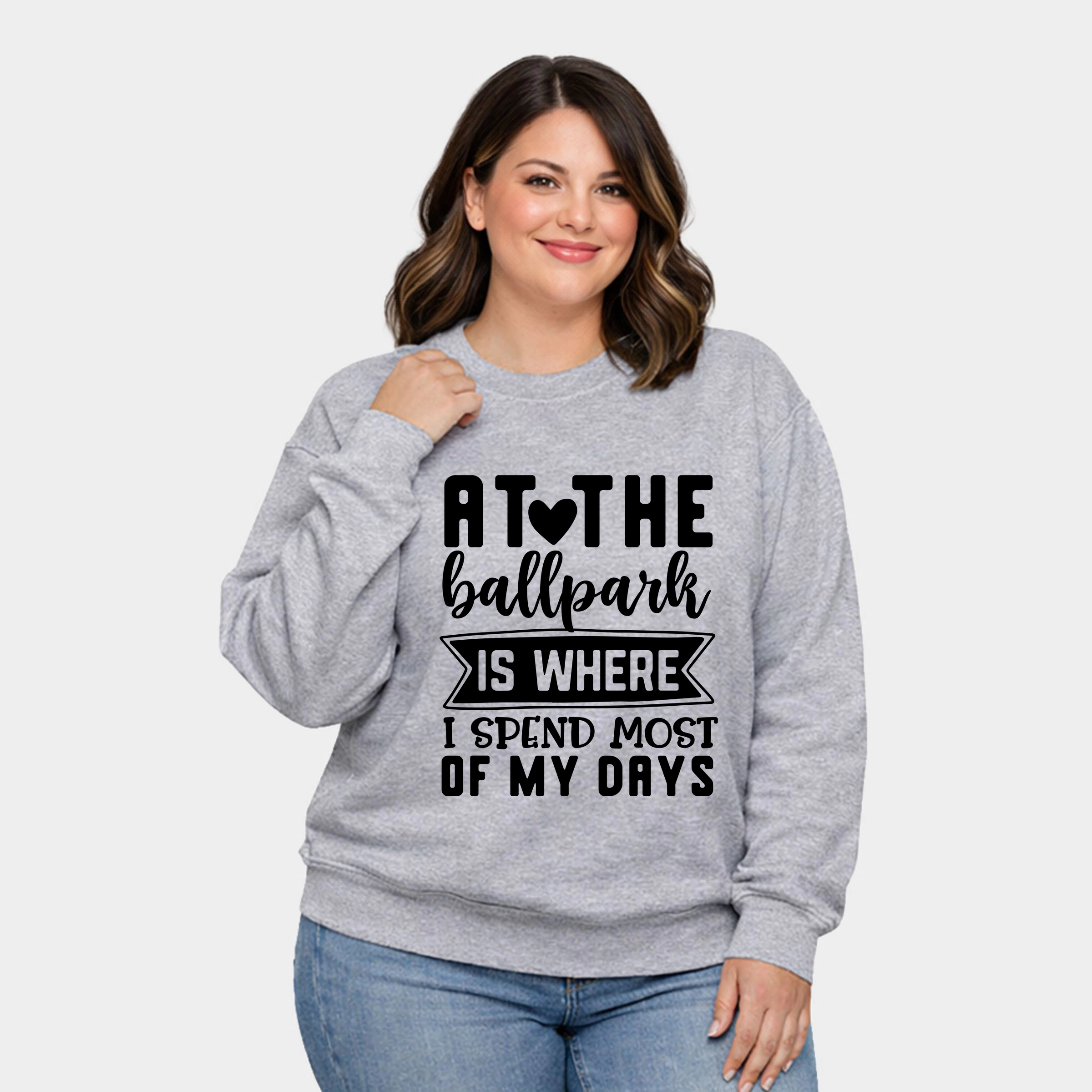 Simply Sage Market - At The Ballpark  Women's Plus Sized Graphic Sweatshirt