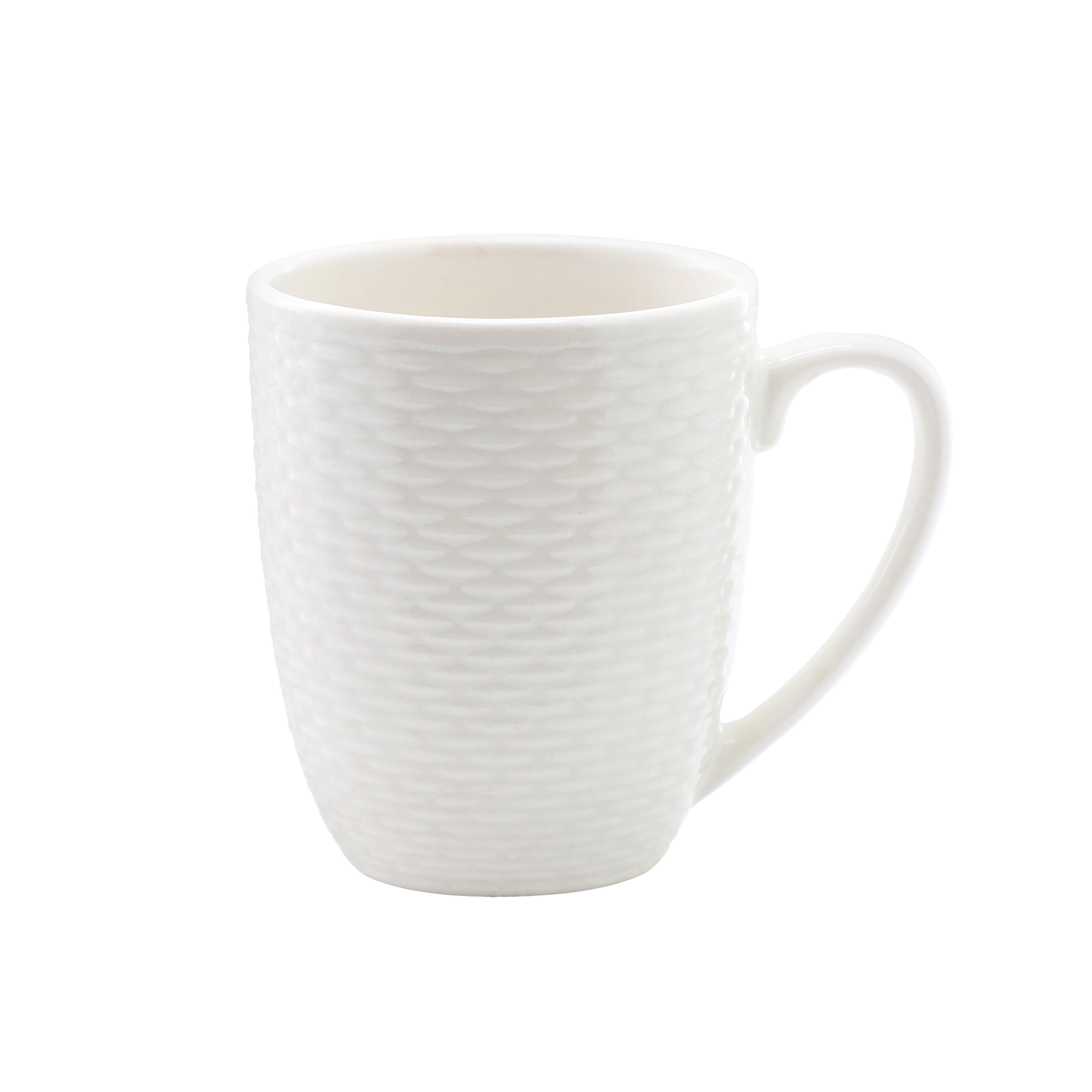 Elama Ophelia 6 Piece Stoneware 12 Ounce Mug Set in White