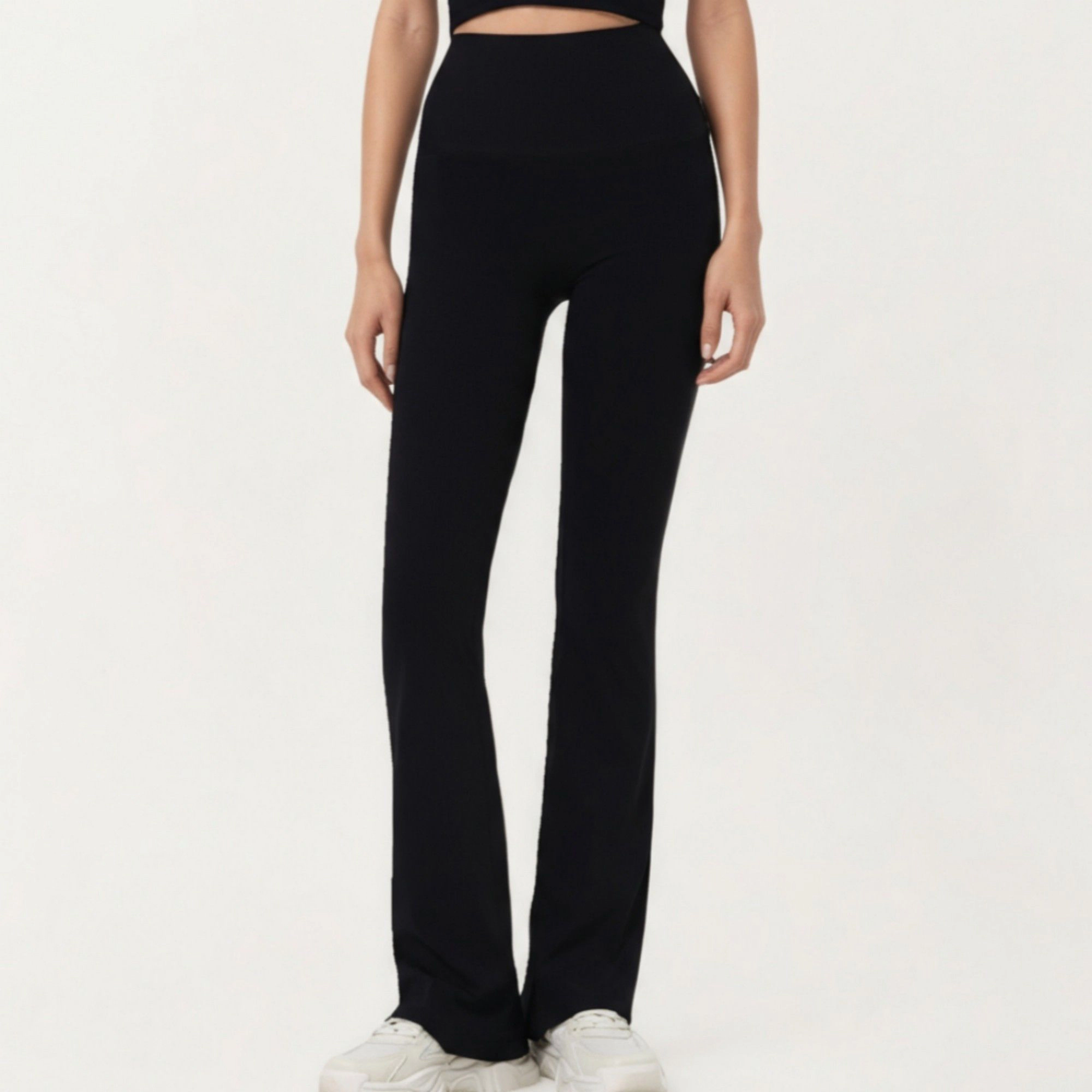 Anna-Kaci Women's High-Waist Flare Sweatpants with Slim Fit Stretch Fabric
