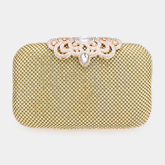 Fashnzfab Stone Embellished Evening Tote / Clutch / Crossbody Bag