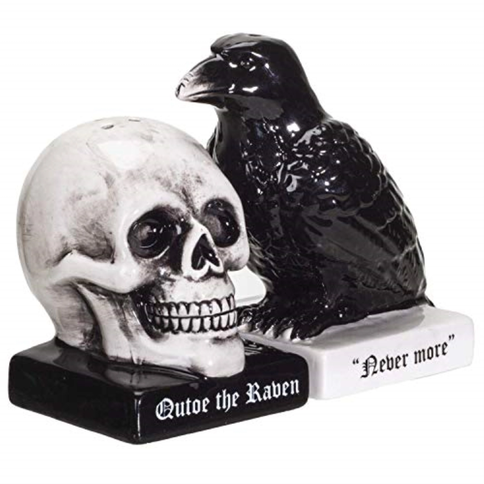 Pacific Giftware Quoth The Raven Halloween Ceramic Salt and Pepper Shakers Set