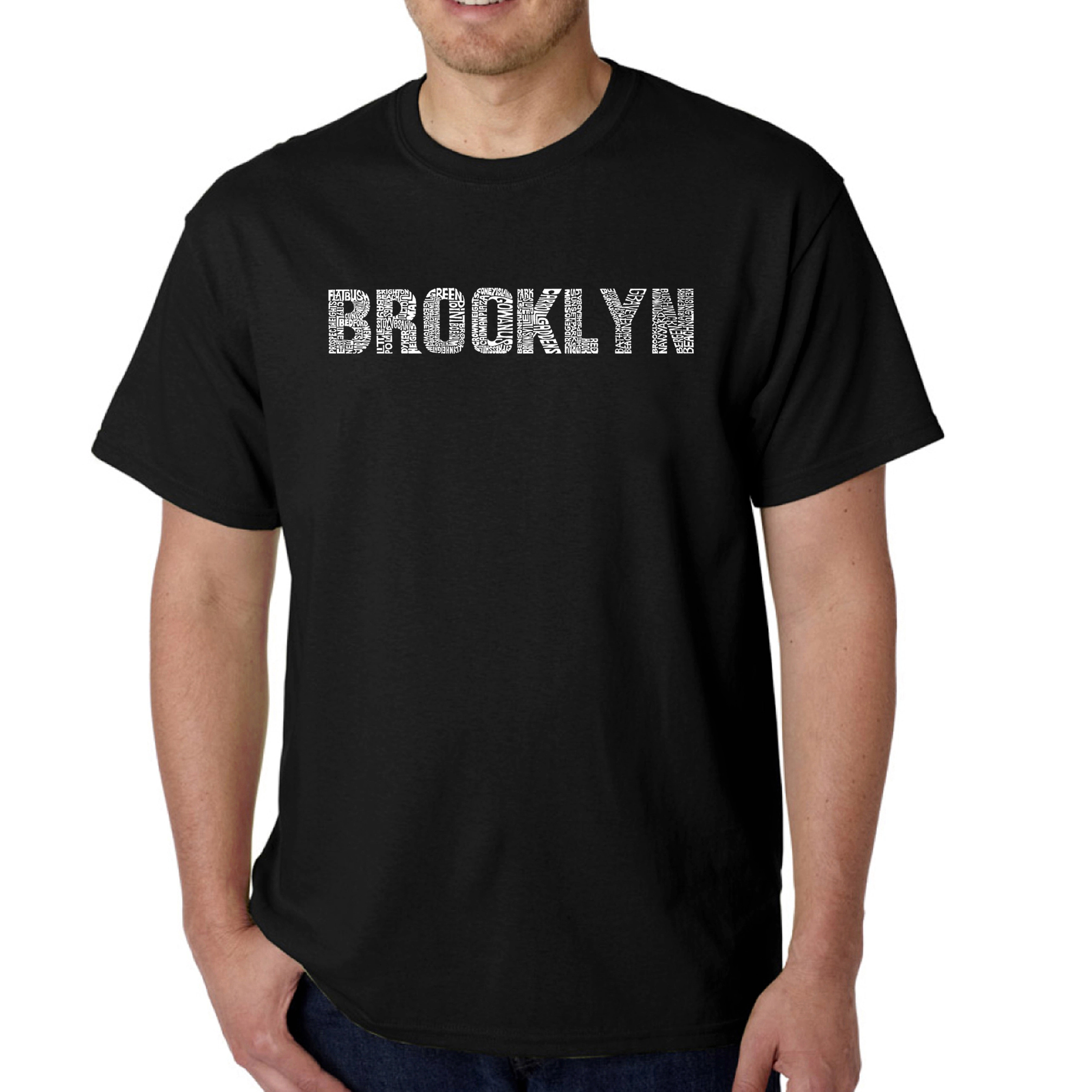 LA Pop Art Men's Brooklyn Neighborhoods Word T-Shirt