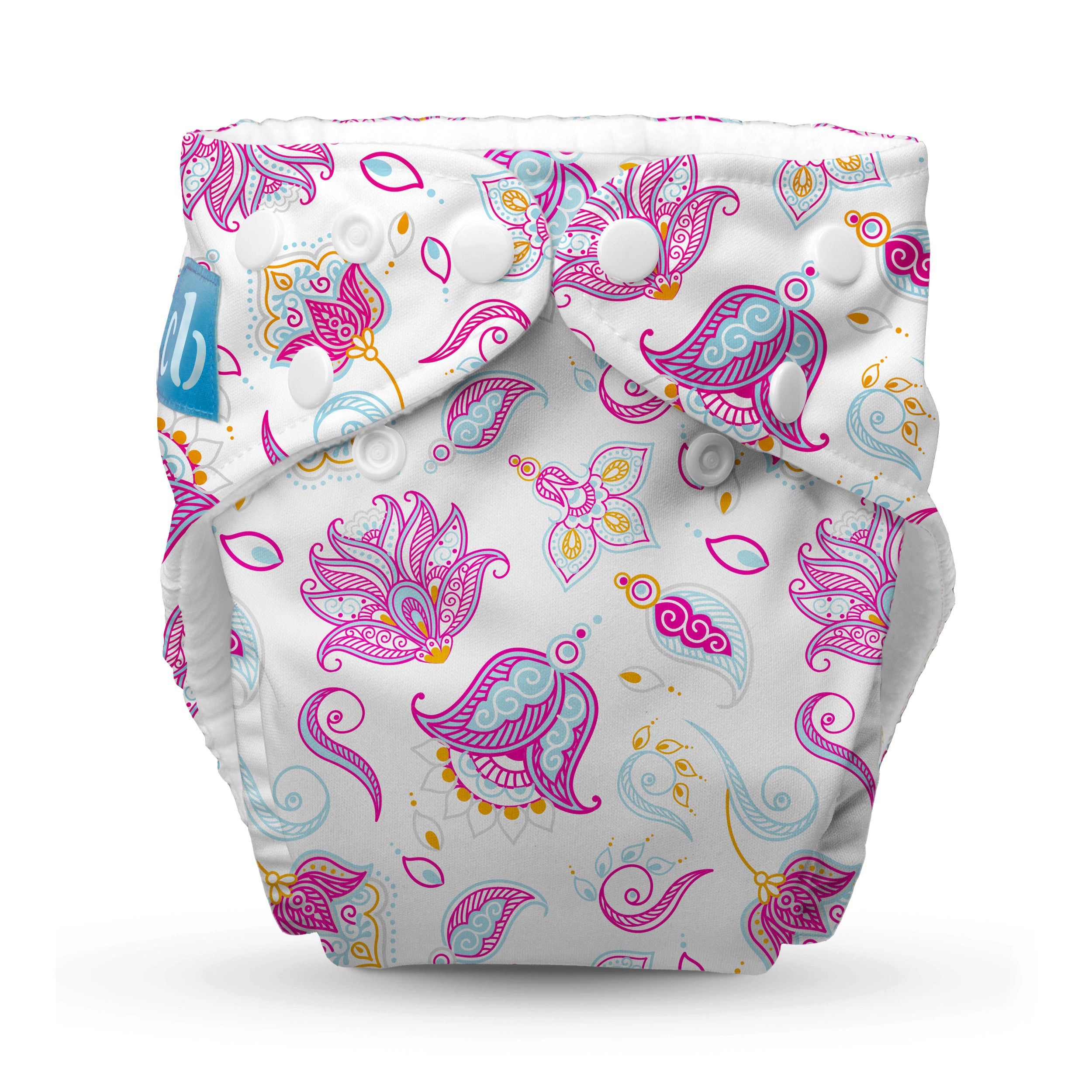 Charlie Banana One-Size Reusable Cloth Diaper with Fleece - Cotton Bliss, Includes Deluxe Insert