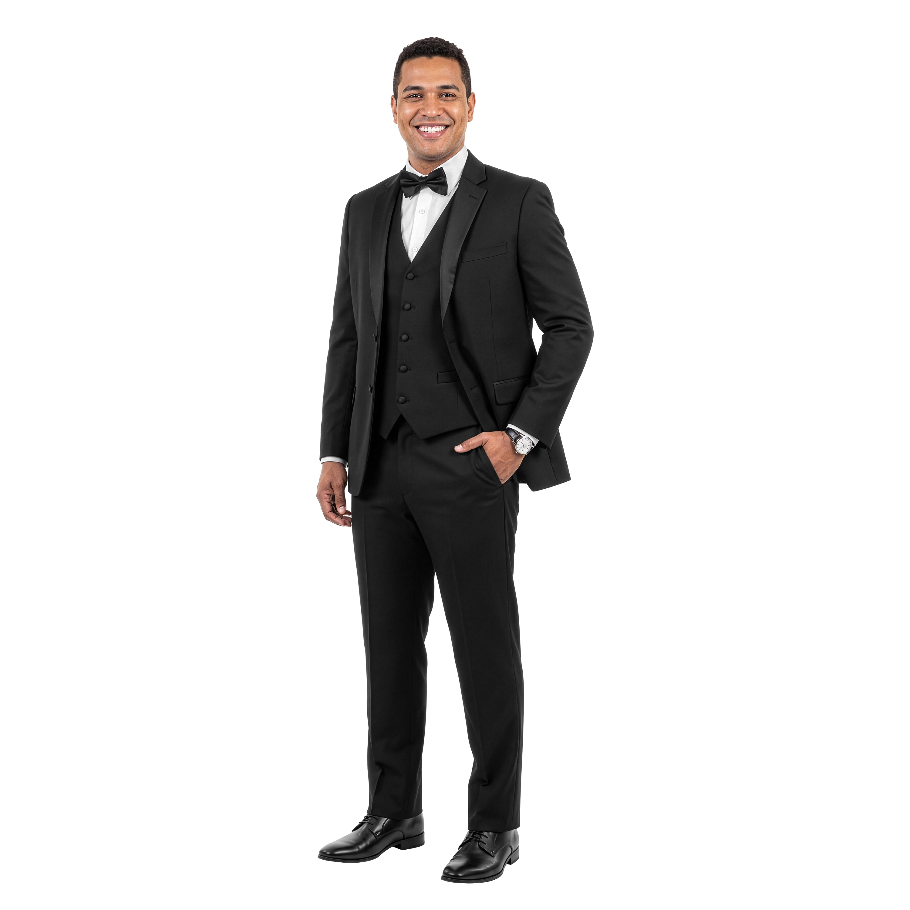 Bryan Michaels Mens 3pc Tuxedo Set w/ Satin Notch Lapel