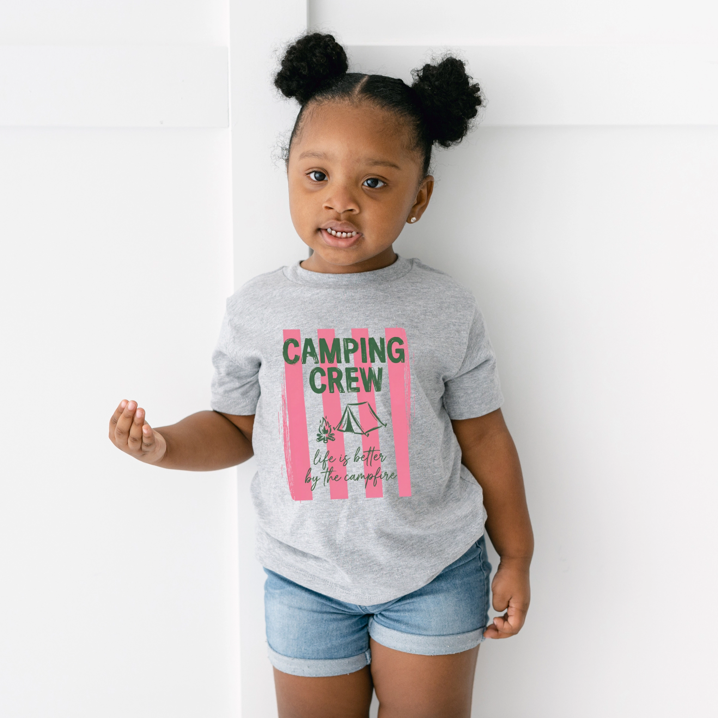 The Juniper Shop - Camping Crew Stripes Toddler Short Sleeve Graphic T-Shirt