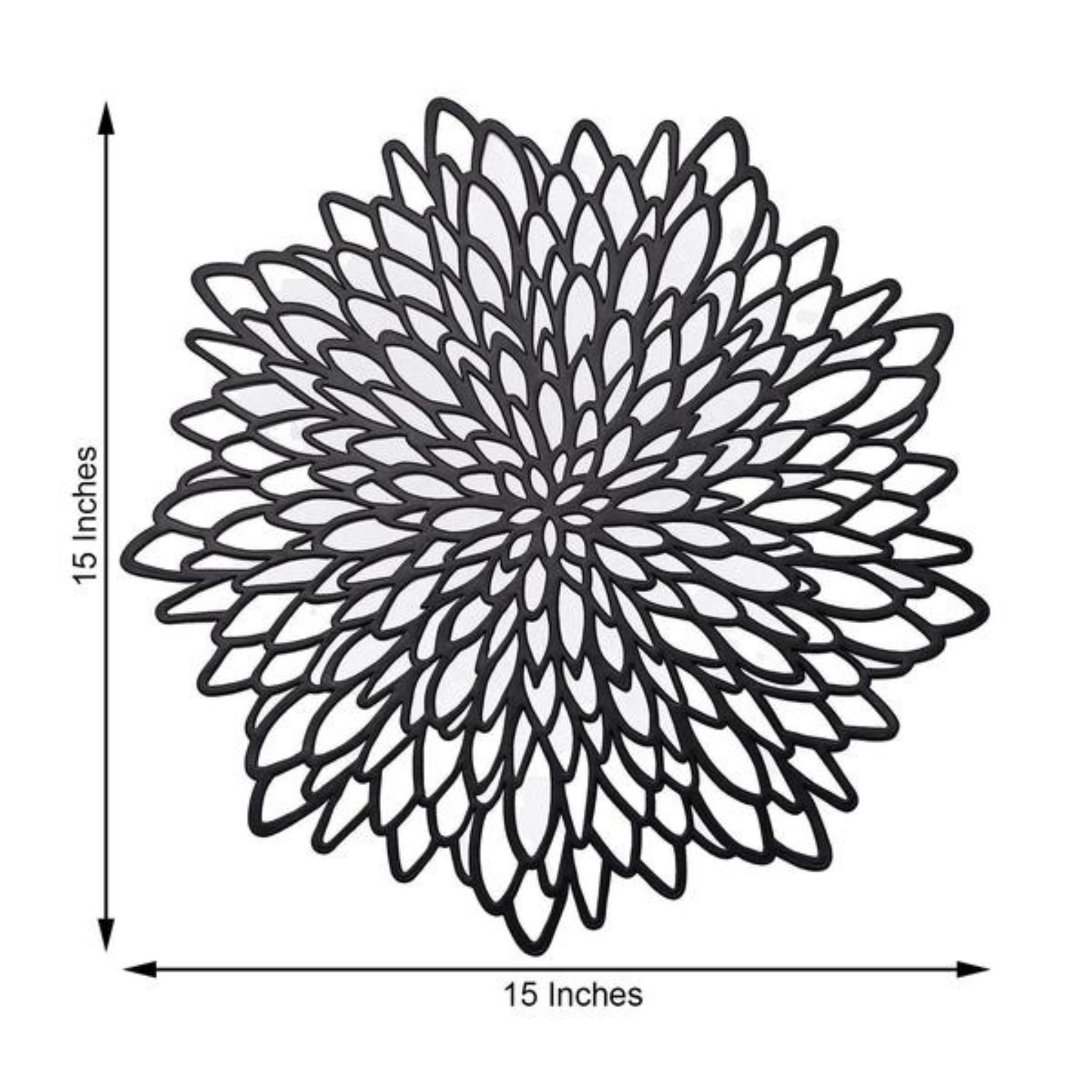 Home Collection Set of 6 Dahlia Flower Round Placemats