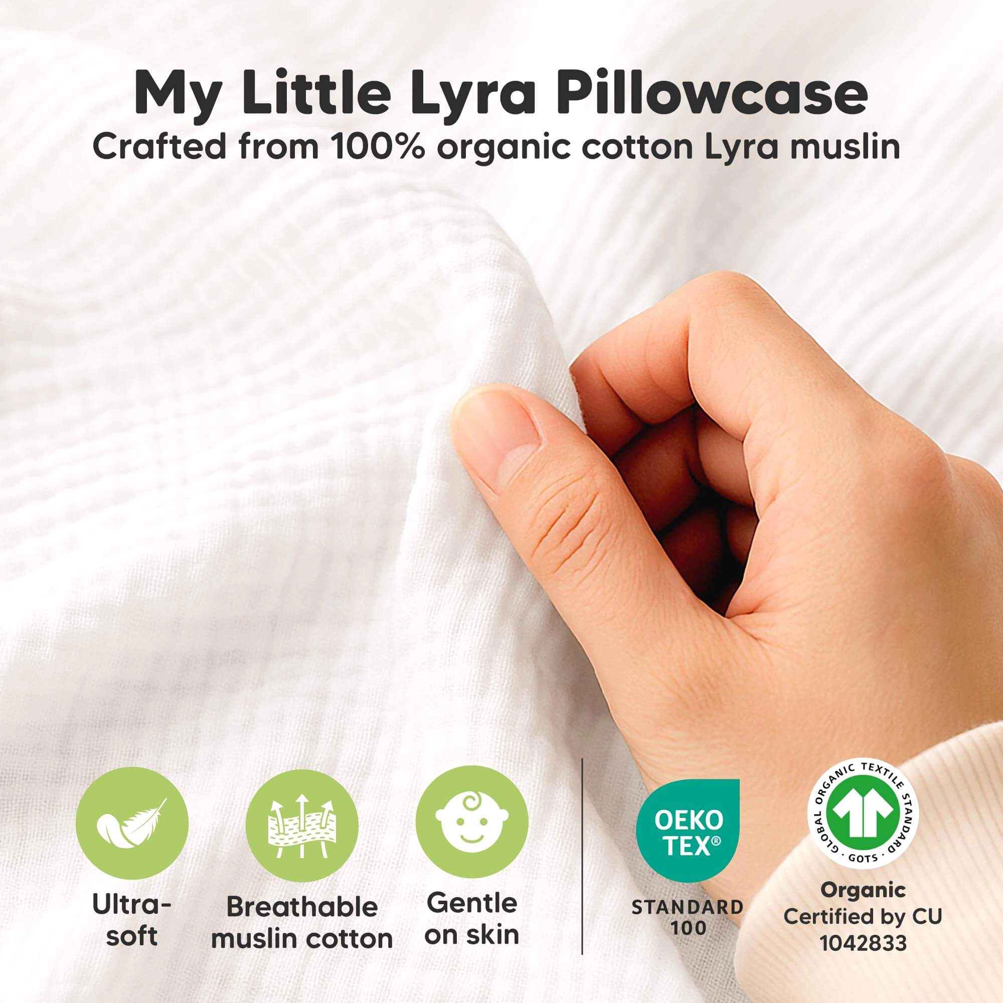 KeaBabies 1-Pack My Little Lyra Muslin Pillowcase