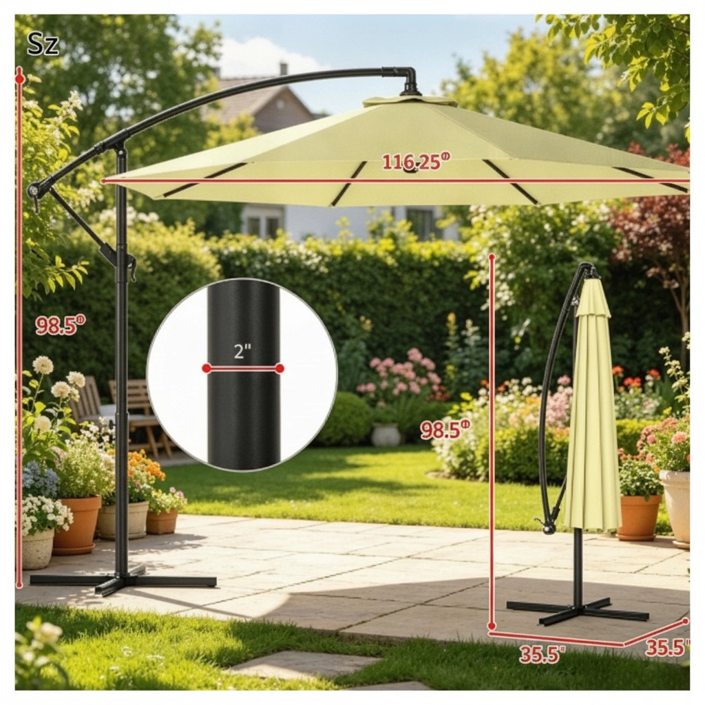 WOW PIONEER Round Patio Umbrella