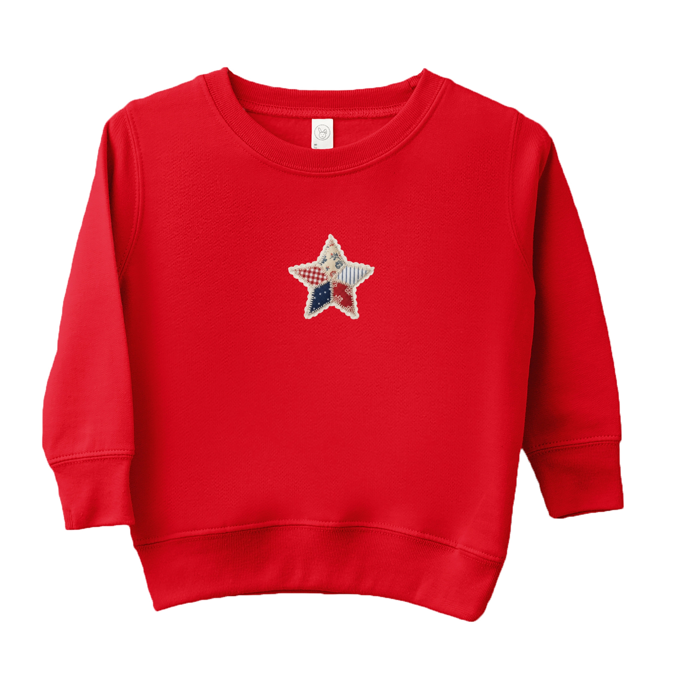 The Juniper Shop - Patriotic Star Faux Patchwork Print Toddler Graphic Sweatshirt