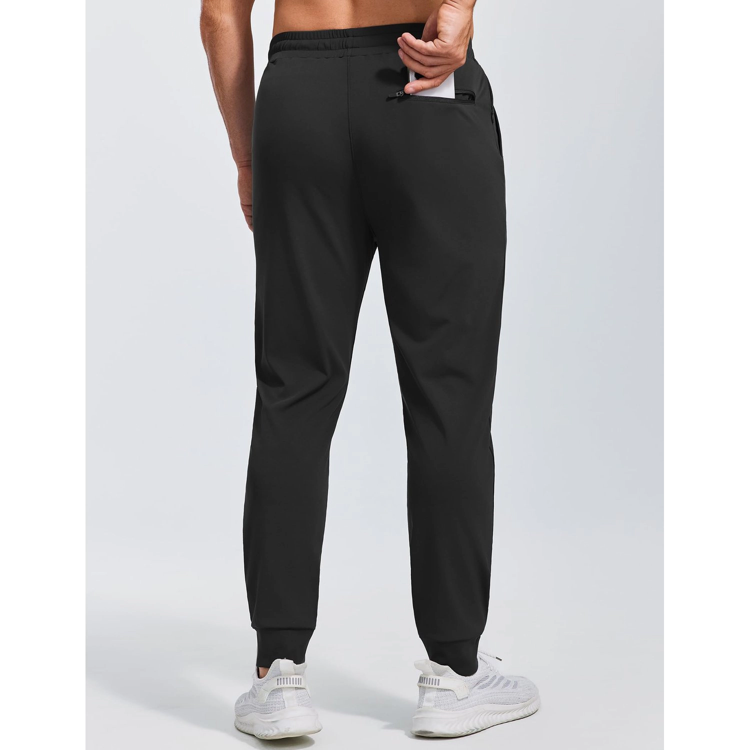 Pinspark Mens Solid Light Gray Jogger Pants Drawstring Elastic Waist Casual Joggers