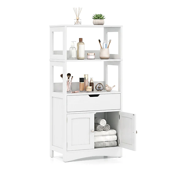 Glintex 48-Inch Bathroom Cabinet with Anti-Fall Baffles Drawer and 2 Doors