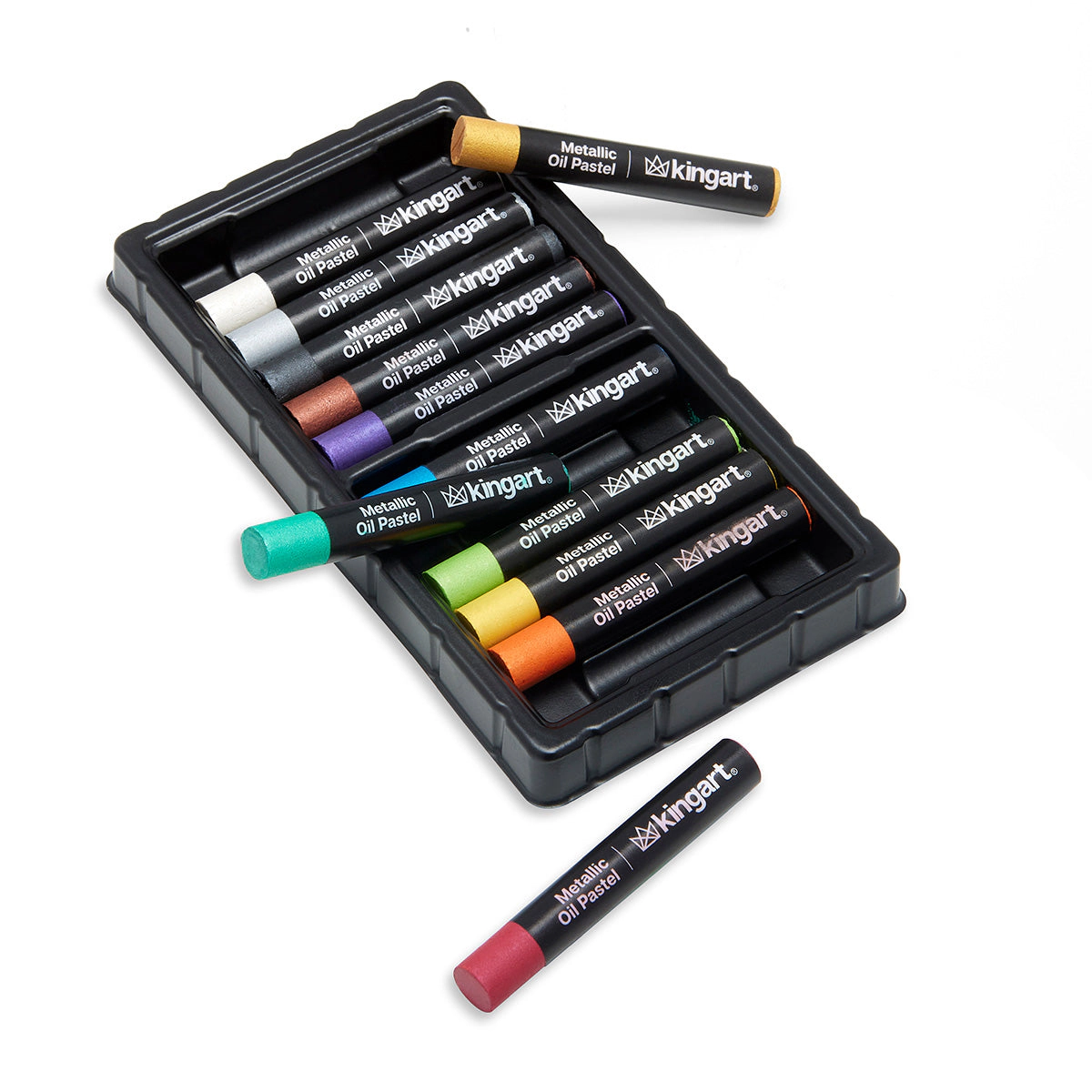 KINGART Metallic Oil Pastels Set - 12 Colors