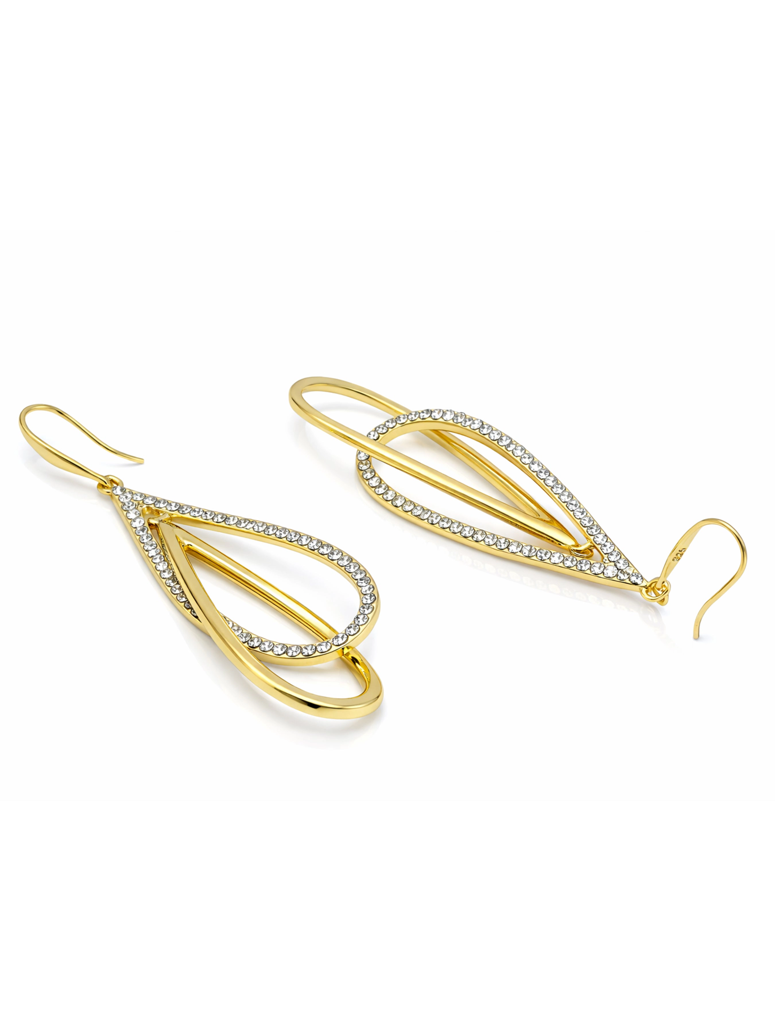 AGP PARIS Womens Double Loop Pavé Drop Earrings