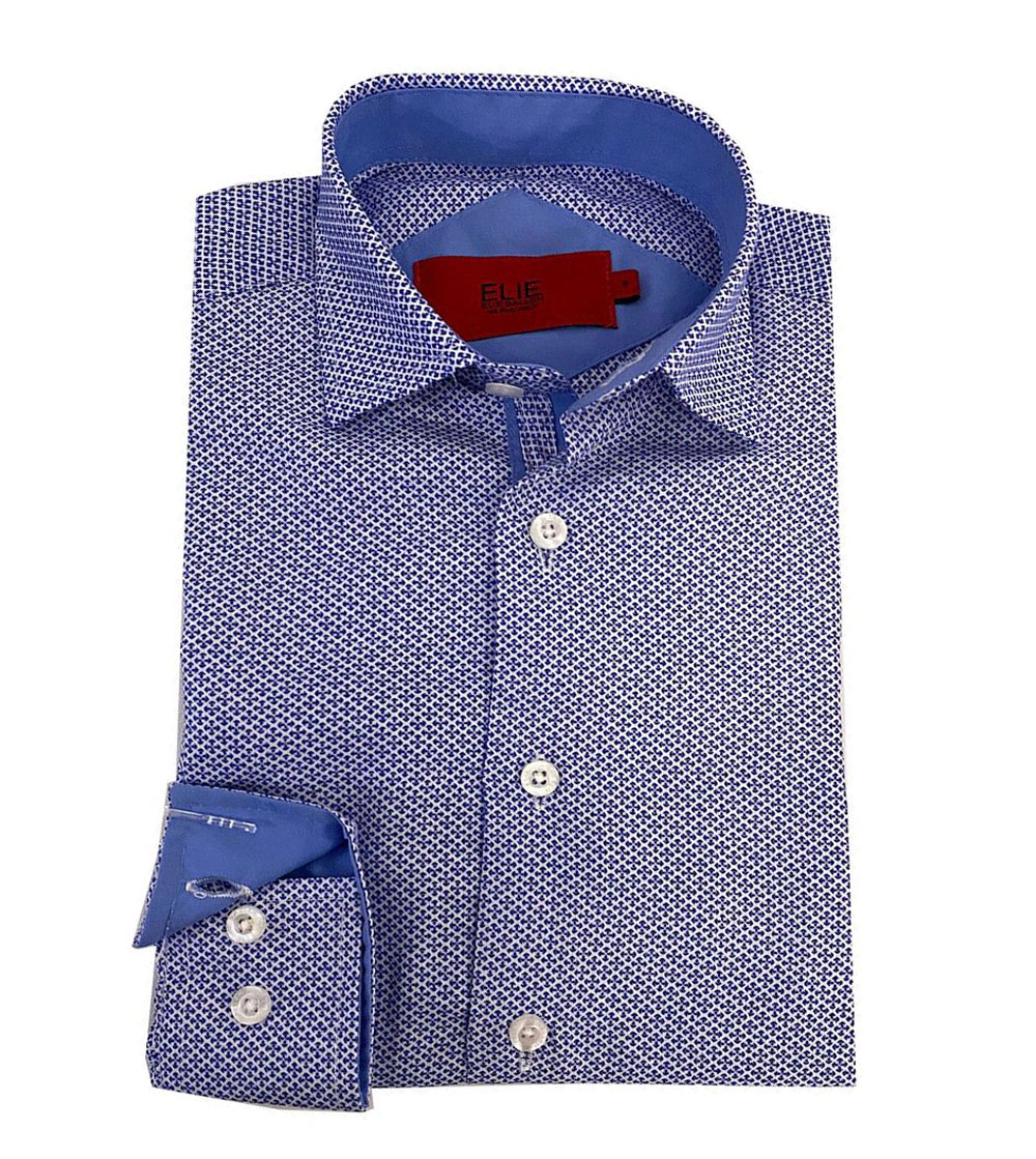Elie Balleh Boys Slim Fit Tonal Neat Shirt
