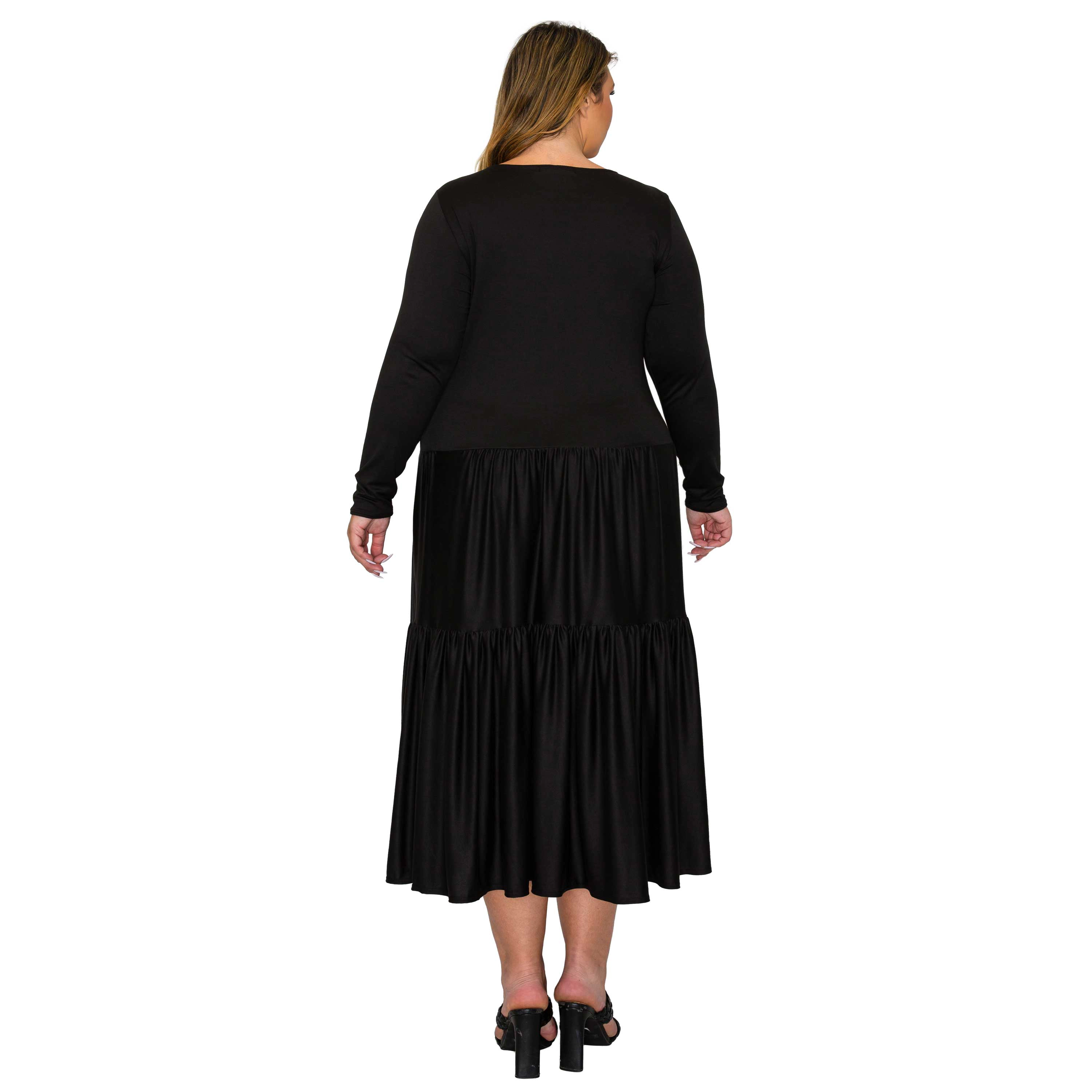 L I V D Women's Plus Eliana Tiered Midi Dress