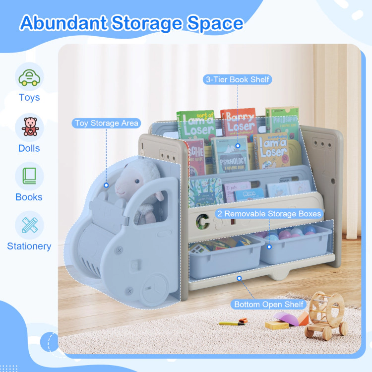 Hivvago Car Themed Kids Toy Storage and Bookshelf