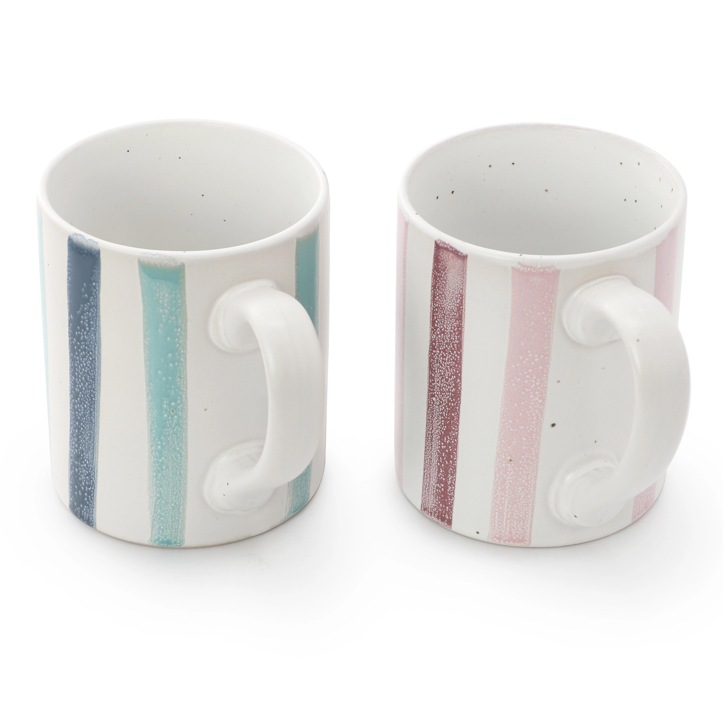 Gibson Home Atlantic Waves 4 Piece 17 Ounce Handpainted Stoneware Mug Set