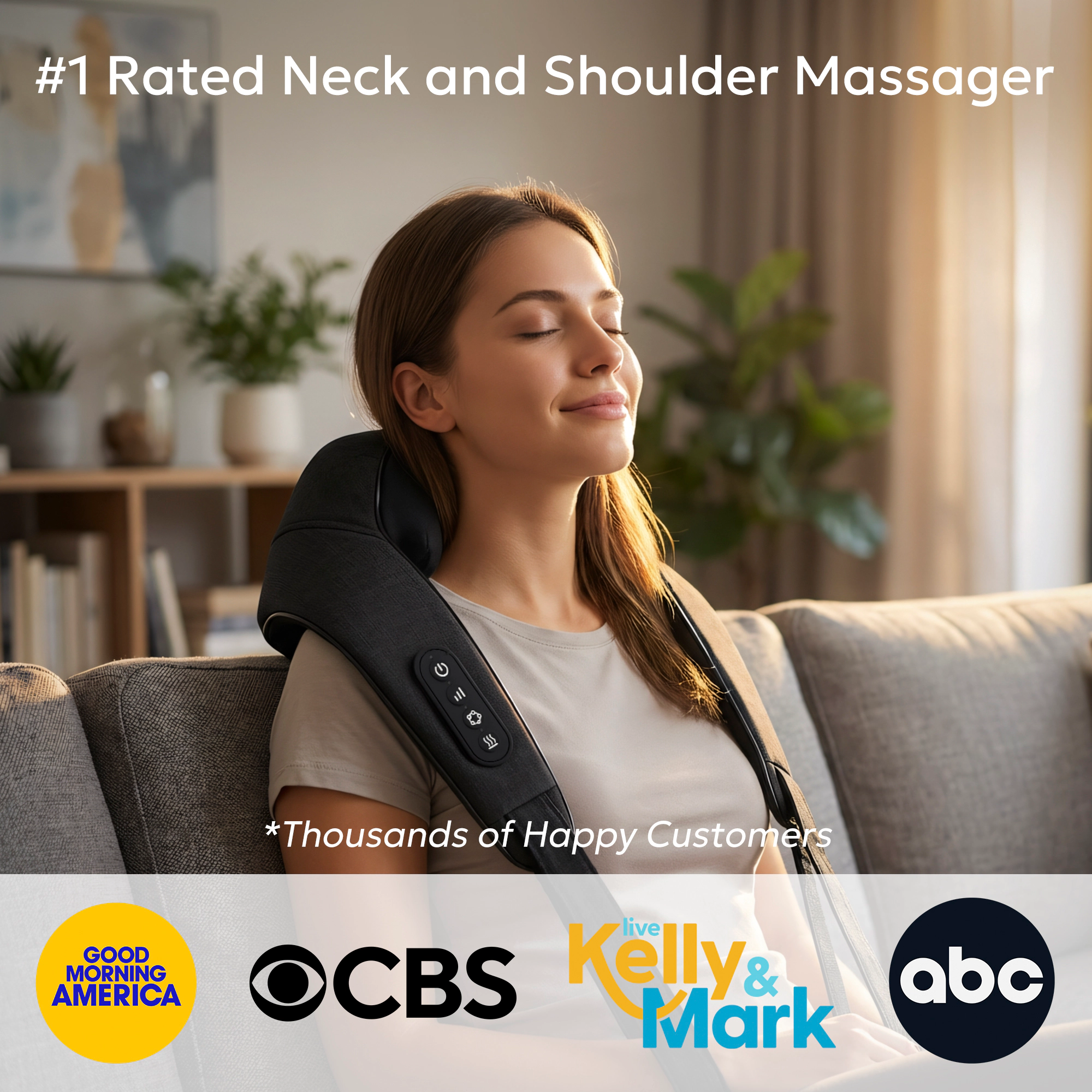 Miko Wave Heated Neck & Back Massager with Heat, Cordless and Hands-Free