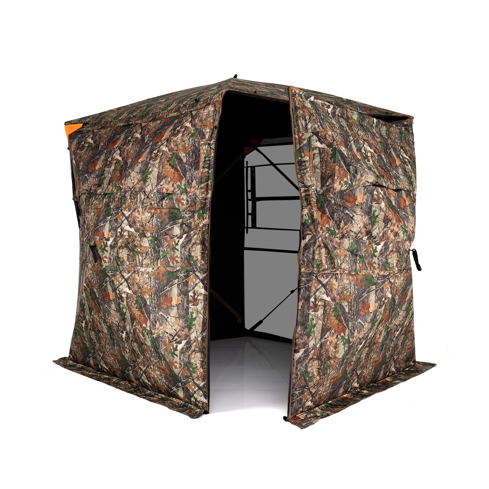 LJG 3-4 Person Hunting Blind 270° See-Through Pop-up Ground Blind with Full-Open Swing Door