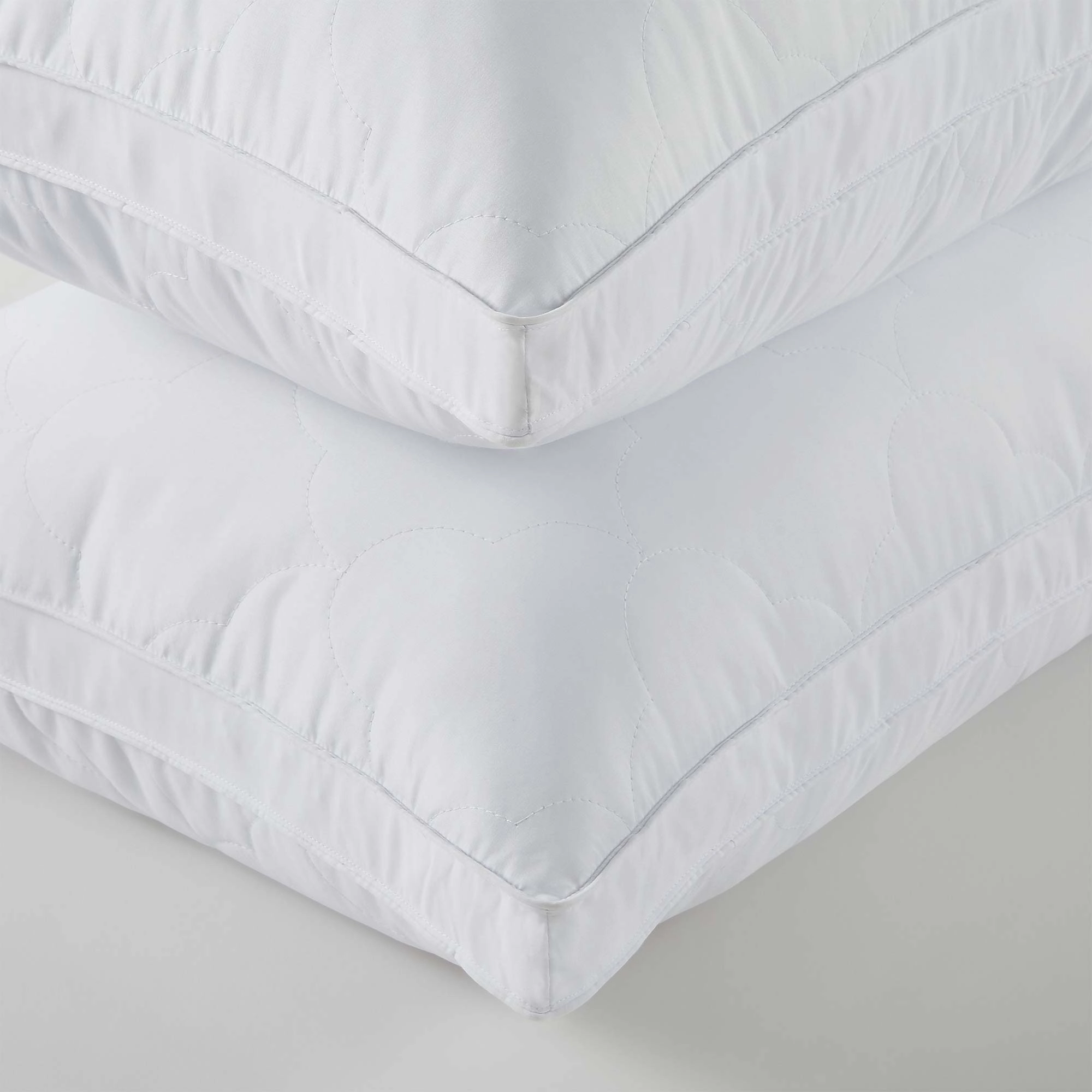 PEACENEST Cloud Quilted High Loft Goose Feather Pillow Set