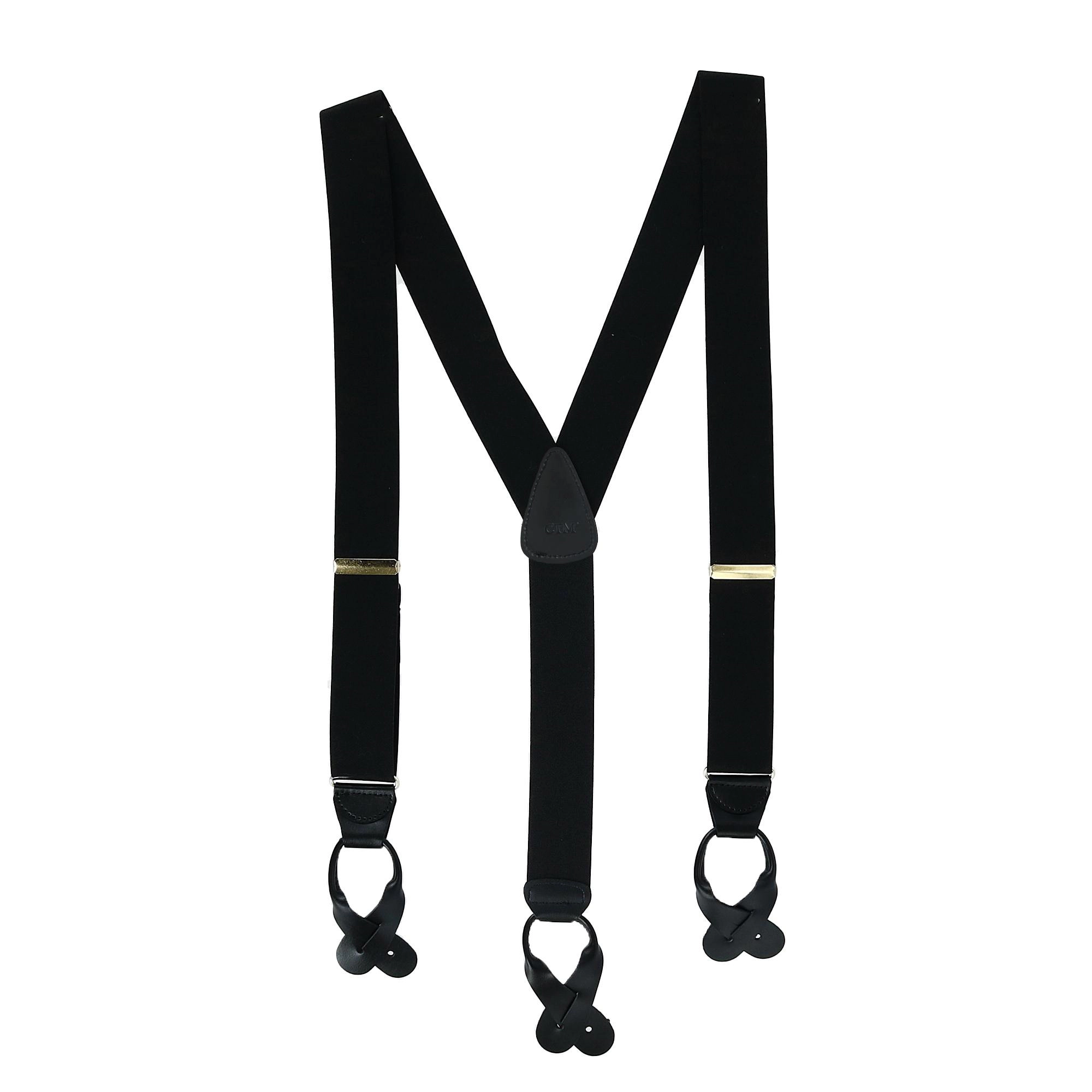 CTM Men's Elastic Button End Suspenders