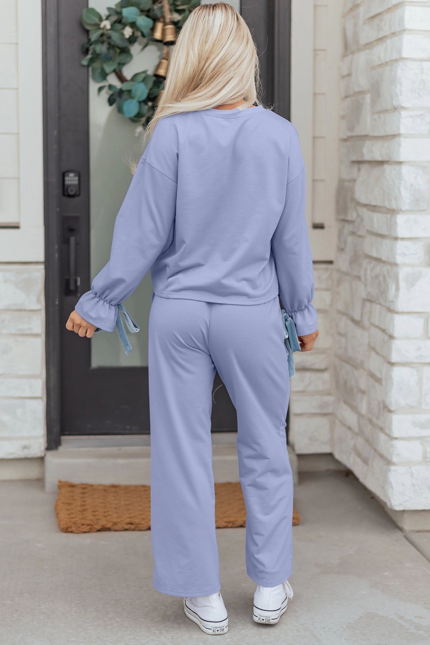Threaded Pear Women's Rory Beau Flounce Long Sleeve Lounge Set