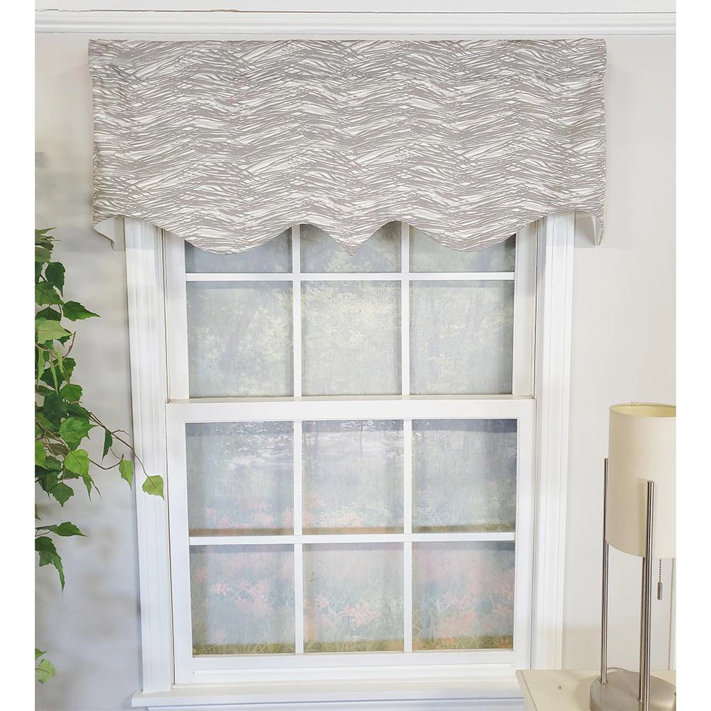 RLF Home Vasiliki Regal 3" Rod Pocket Lining Luxurious and Elegant Window Treatment Valance 50" x 17" Gray