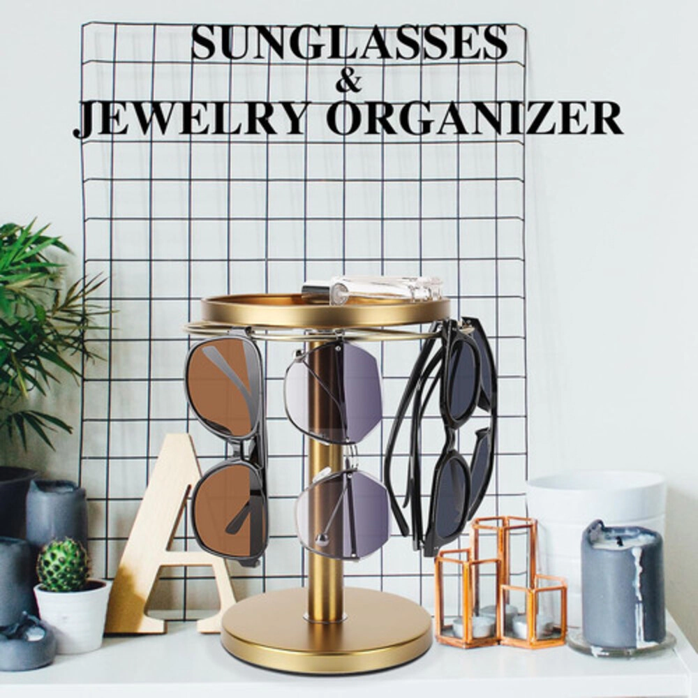 Novsight Trading Unisex Rotating Sunglasses Organizer Stand with Tray