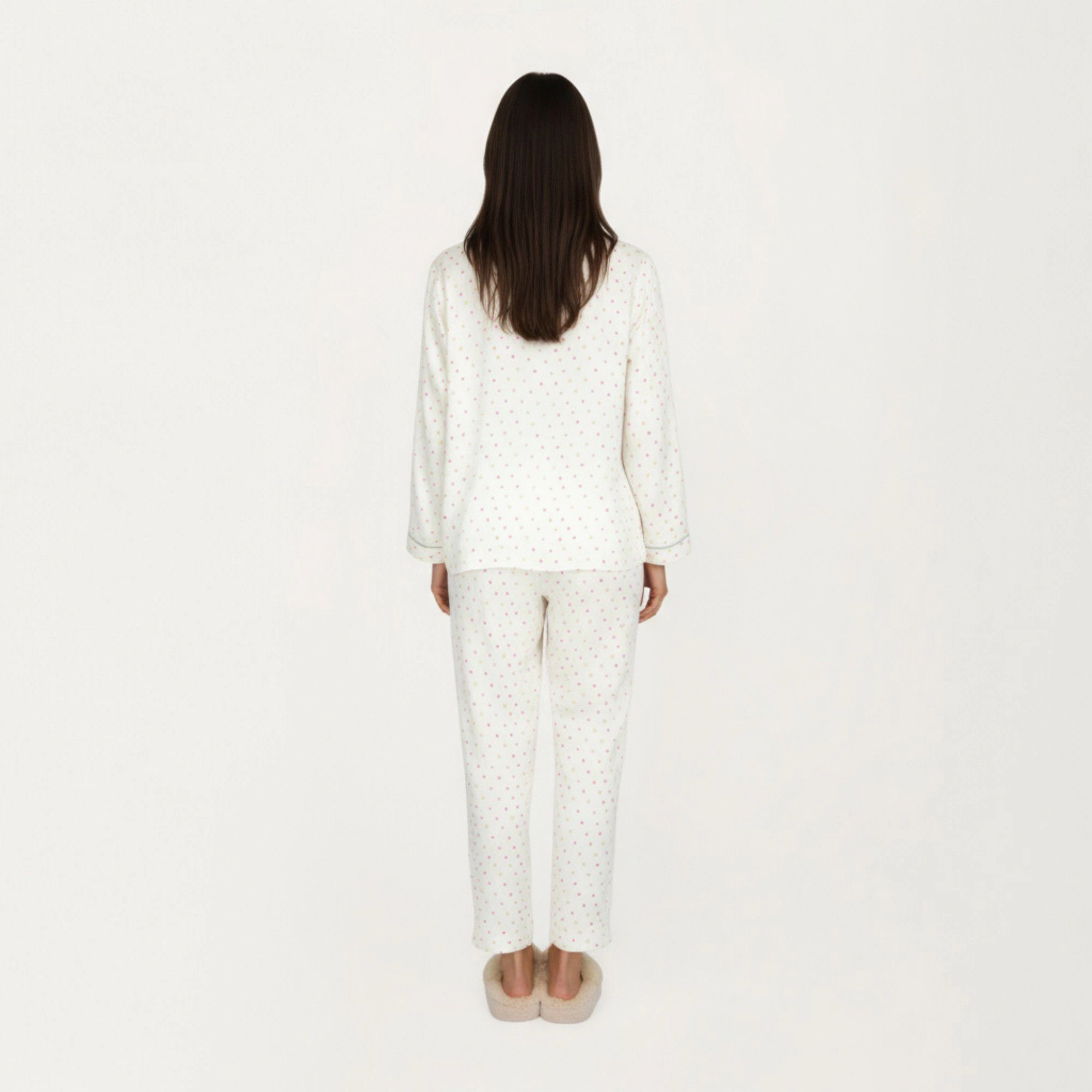 Anna-Kaci Women's 2-Piece Long Sleeve Button Front Pajama Top with Contrast Piping and Relaxed Fit Pants