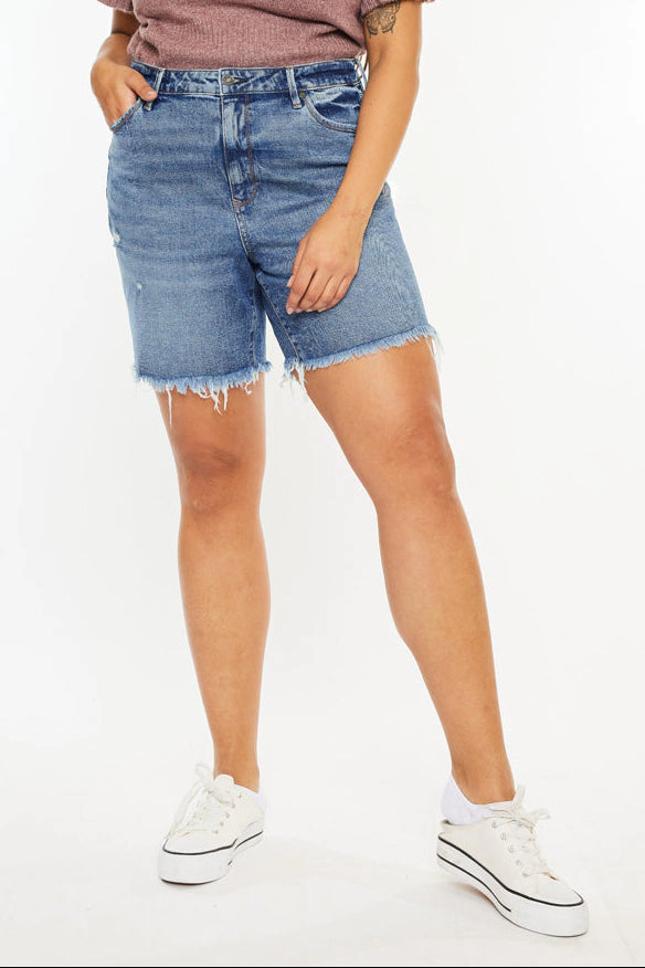 KanCan Women's Plus Ultra High Rise Bermuda Shorts Datrina