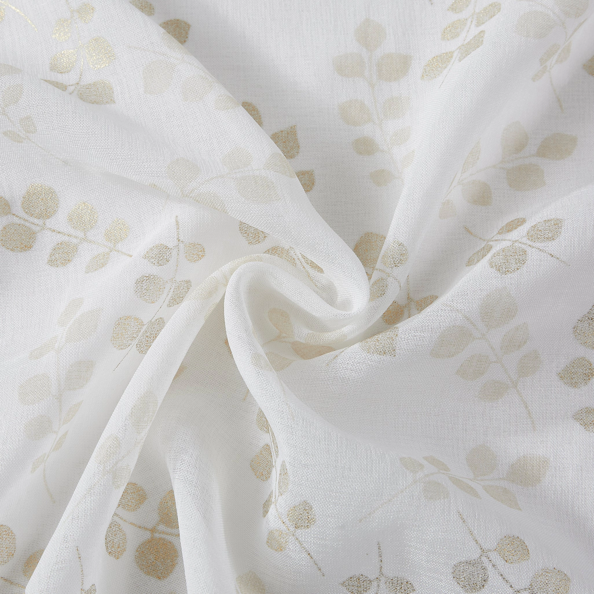 Dainty Home Clarissa Linen Textured Metallic Fabric Shower Curtain with 12 Matching Hooks 70" x 72"