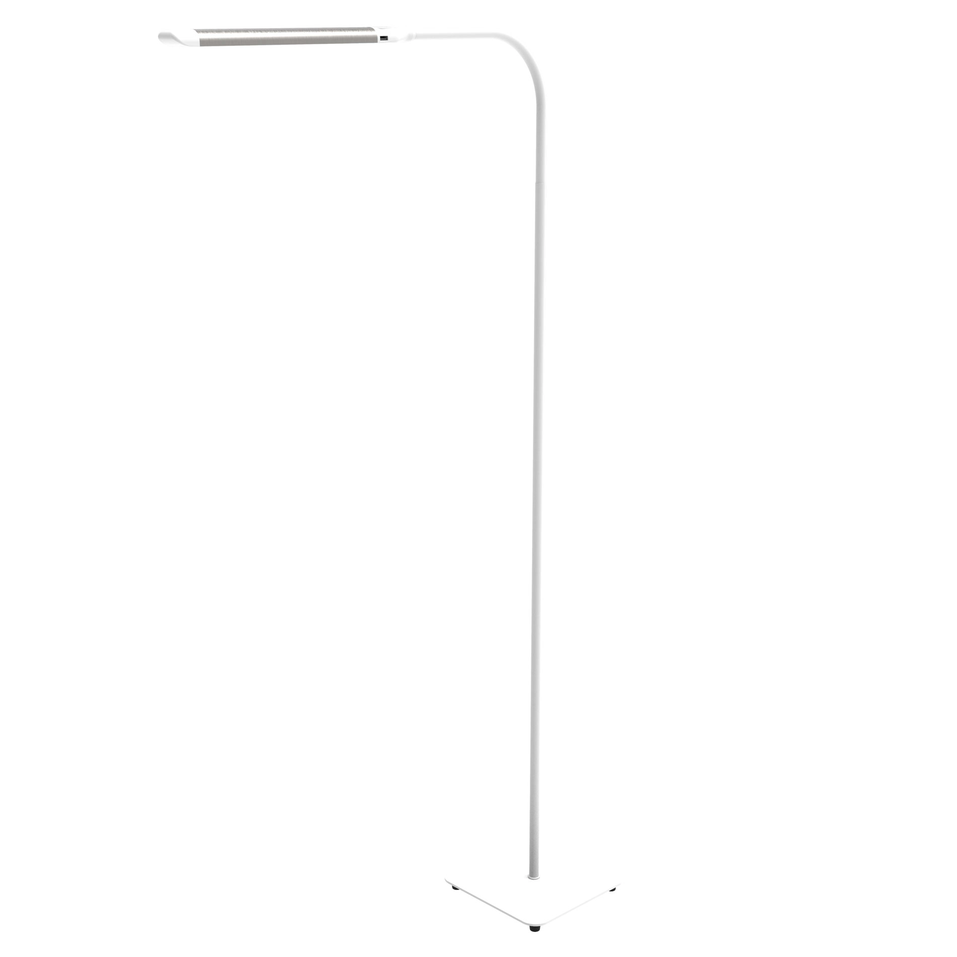 Viribright® LED Floor Lamp with USB Charger Socket & Wireless Remote, Adjustable, White
