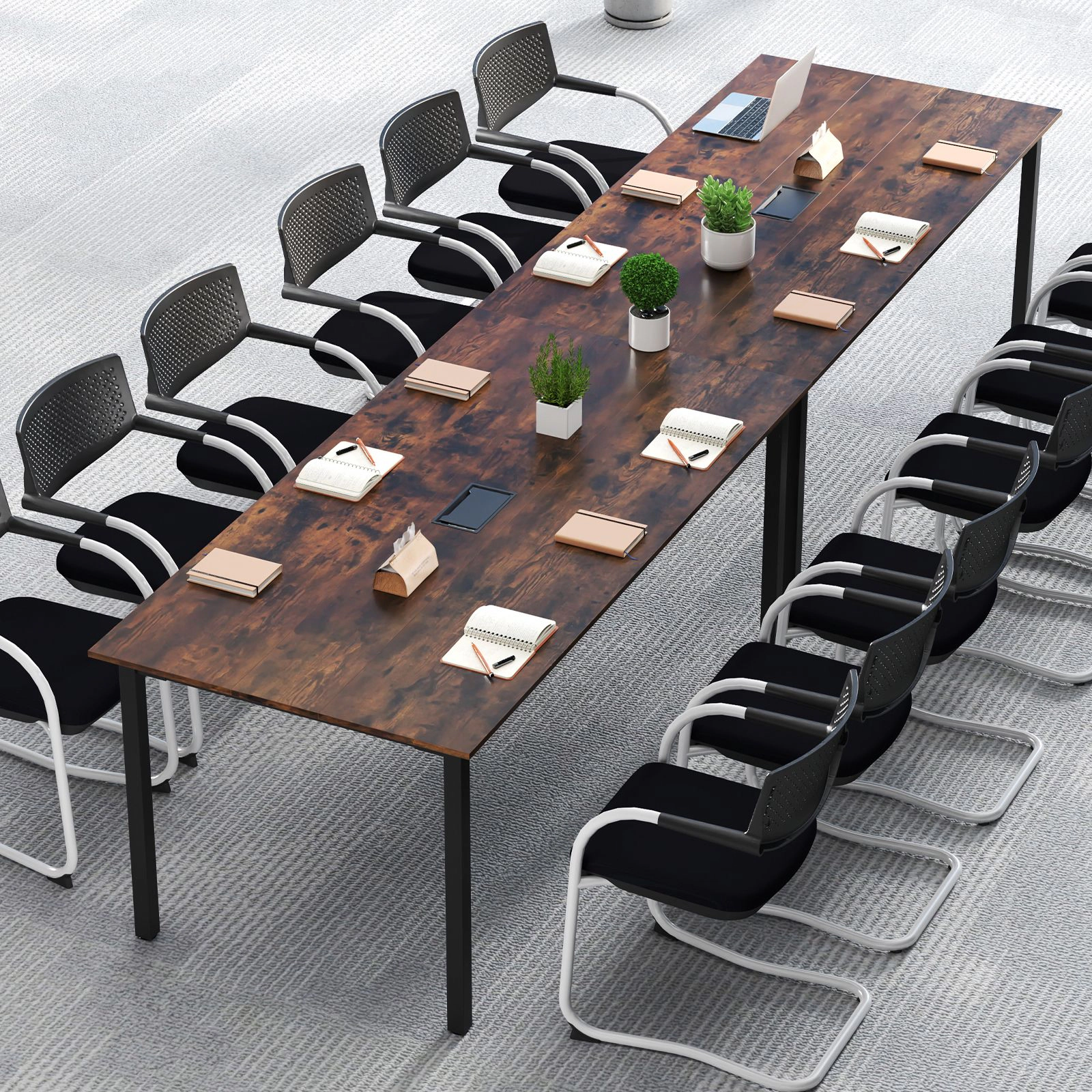 SlickBlue Large Conference Table 71 Inch with Cable Management Grommet