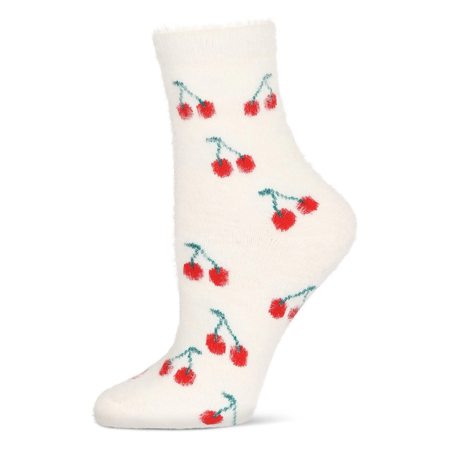 MeMoi Women's Cherries Cozy Crew Socks