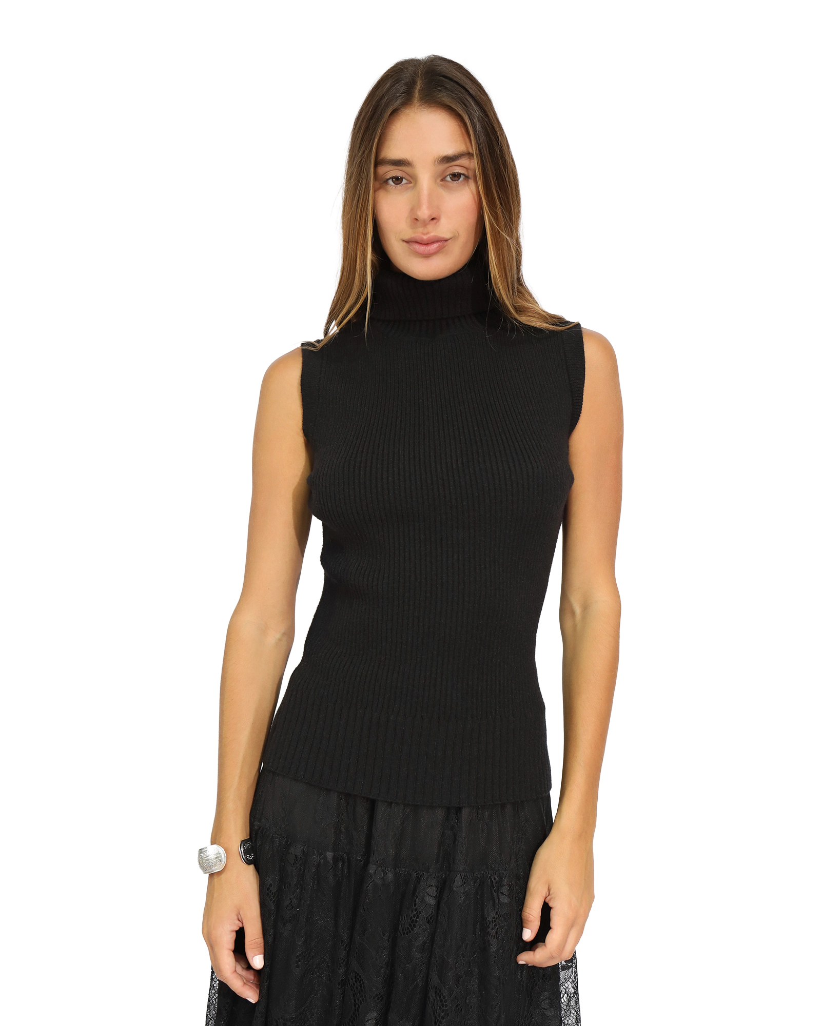 Belle & Bloom Womens Equation Sleeveless Turtleneck Knit