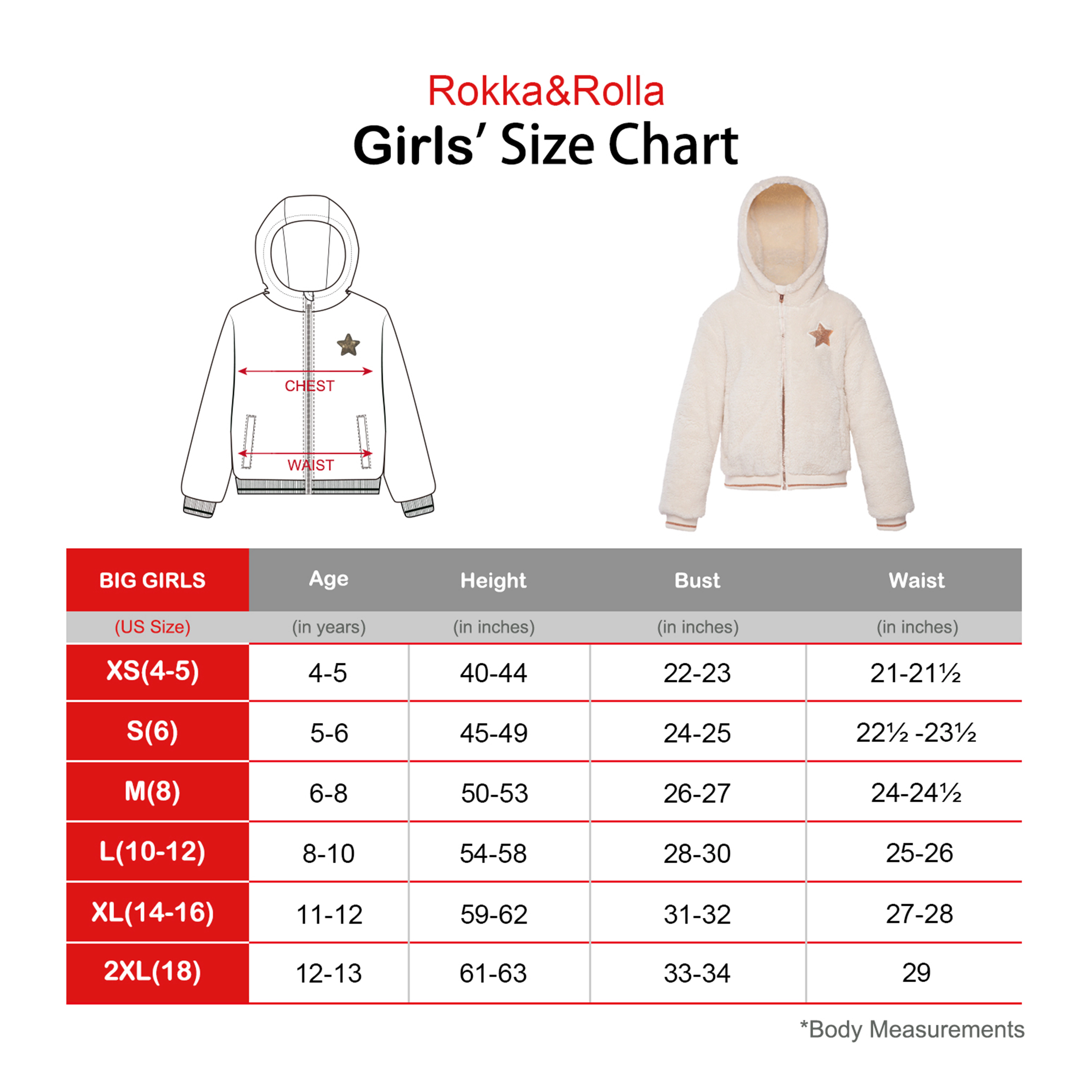 Rokka&Rolla Little & Big Kid Girls Fleece Jacket