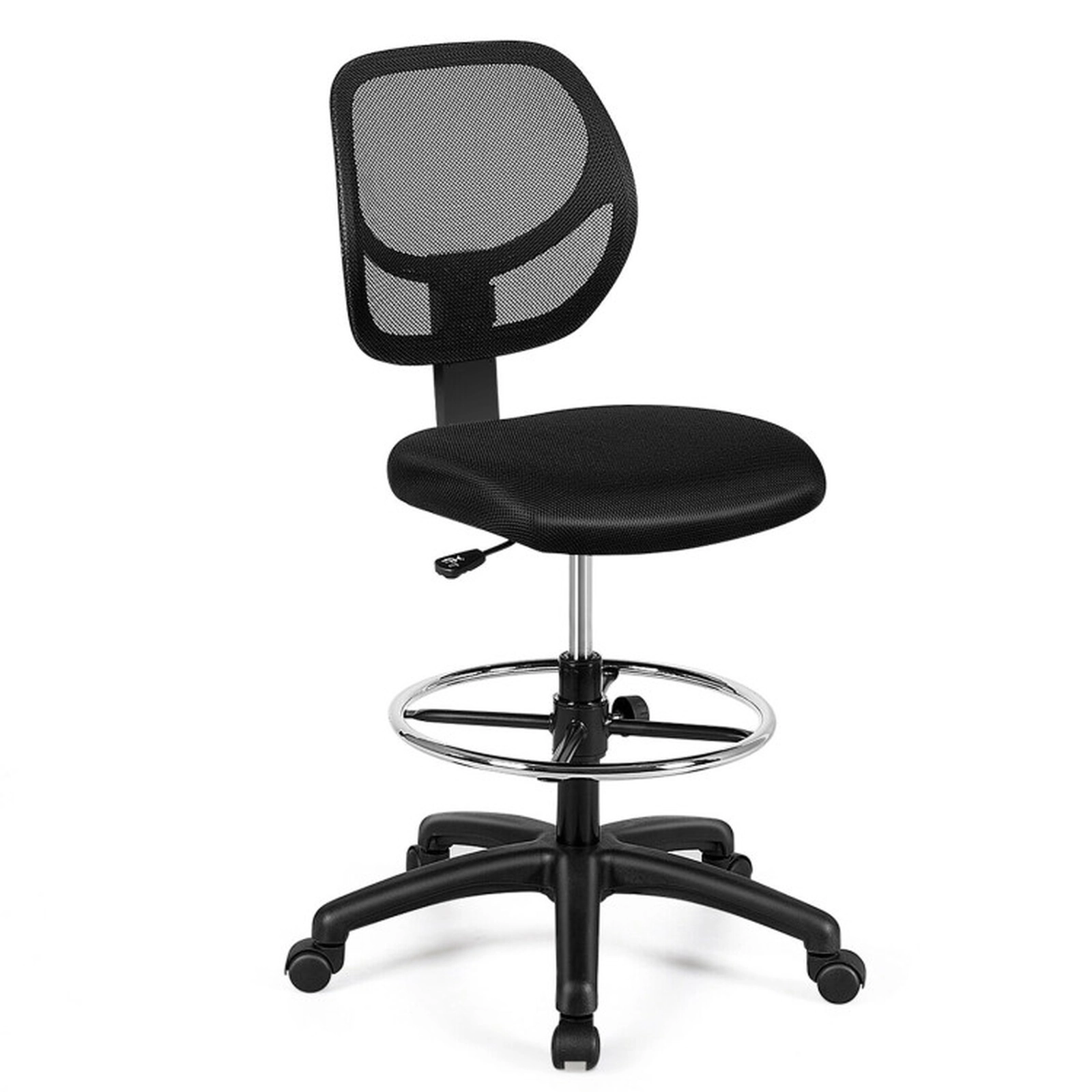 SUGIFT Breathable Mesh Mid Back Drafting Office Chair Adjustable Height 330-lb Capacity 21-28.5-in Seat Black