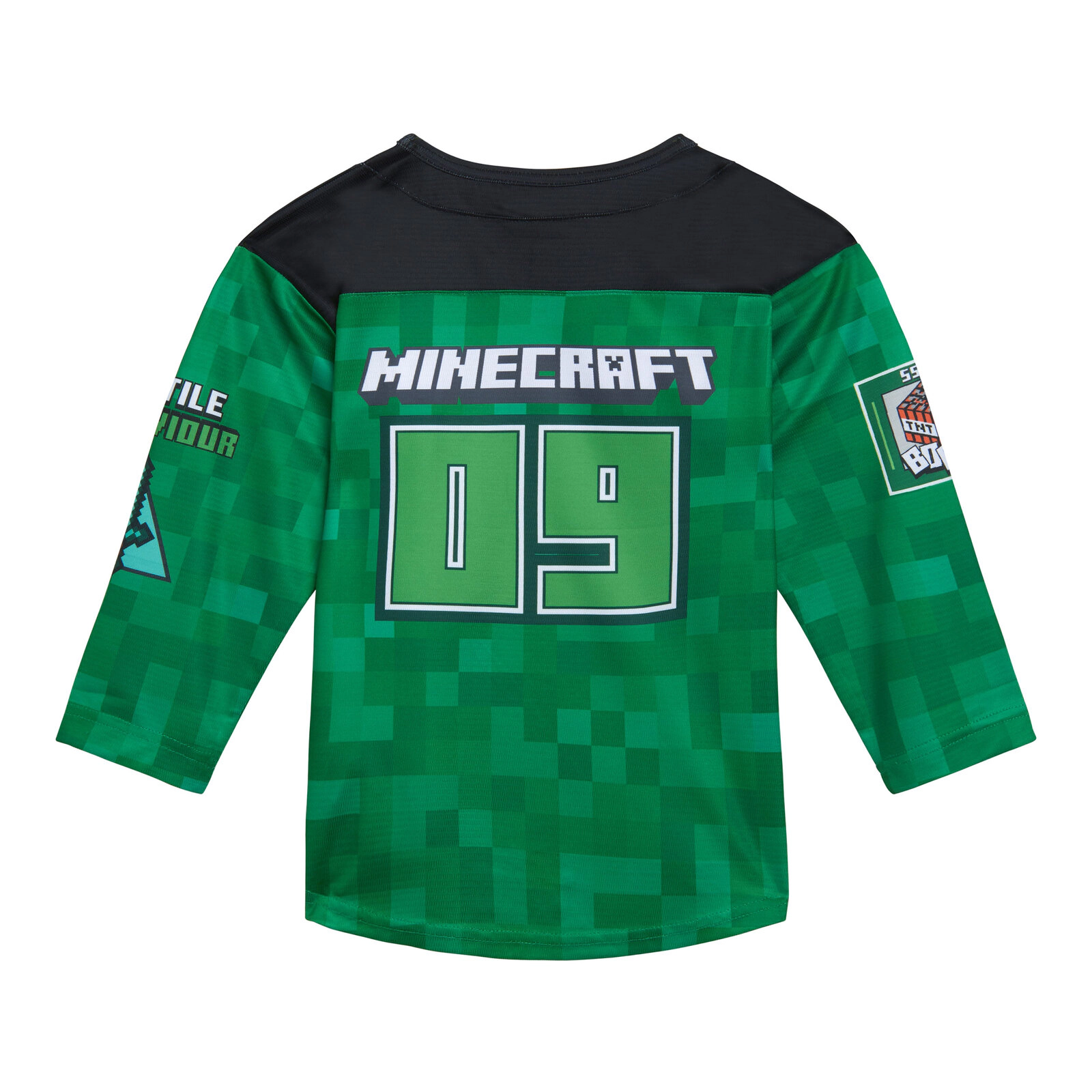 Minecraft Creeper Boys' Athletic Long Sleeve Tee