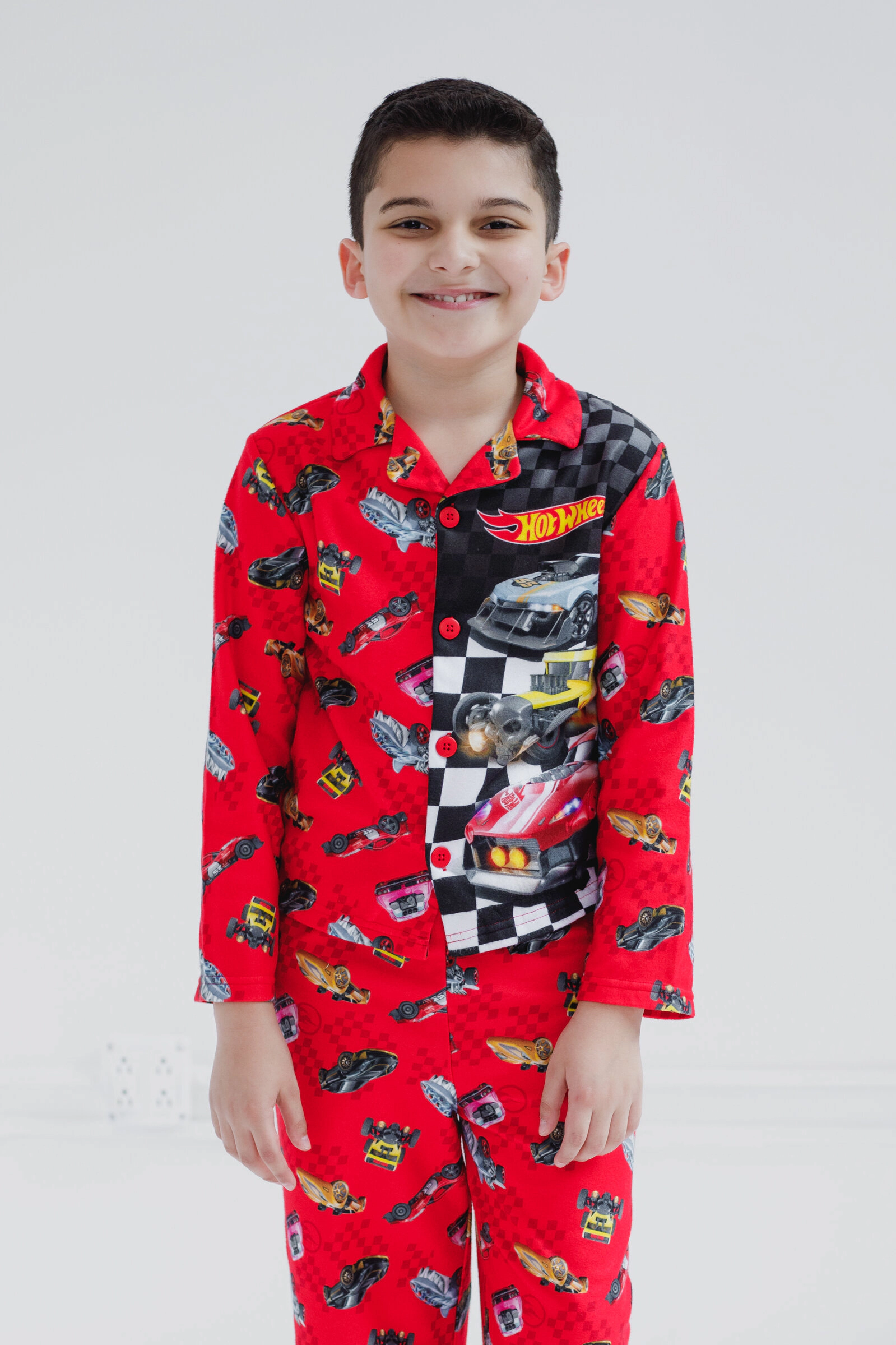Hot Wheels Boys' Racing 2-Piece Pajama Shirt and Pants Set